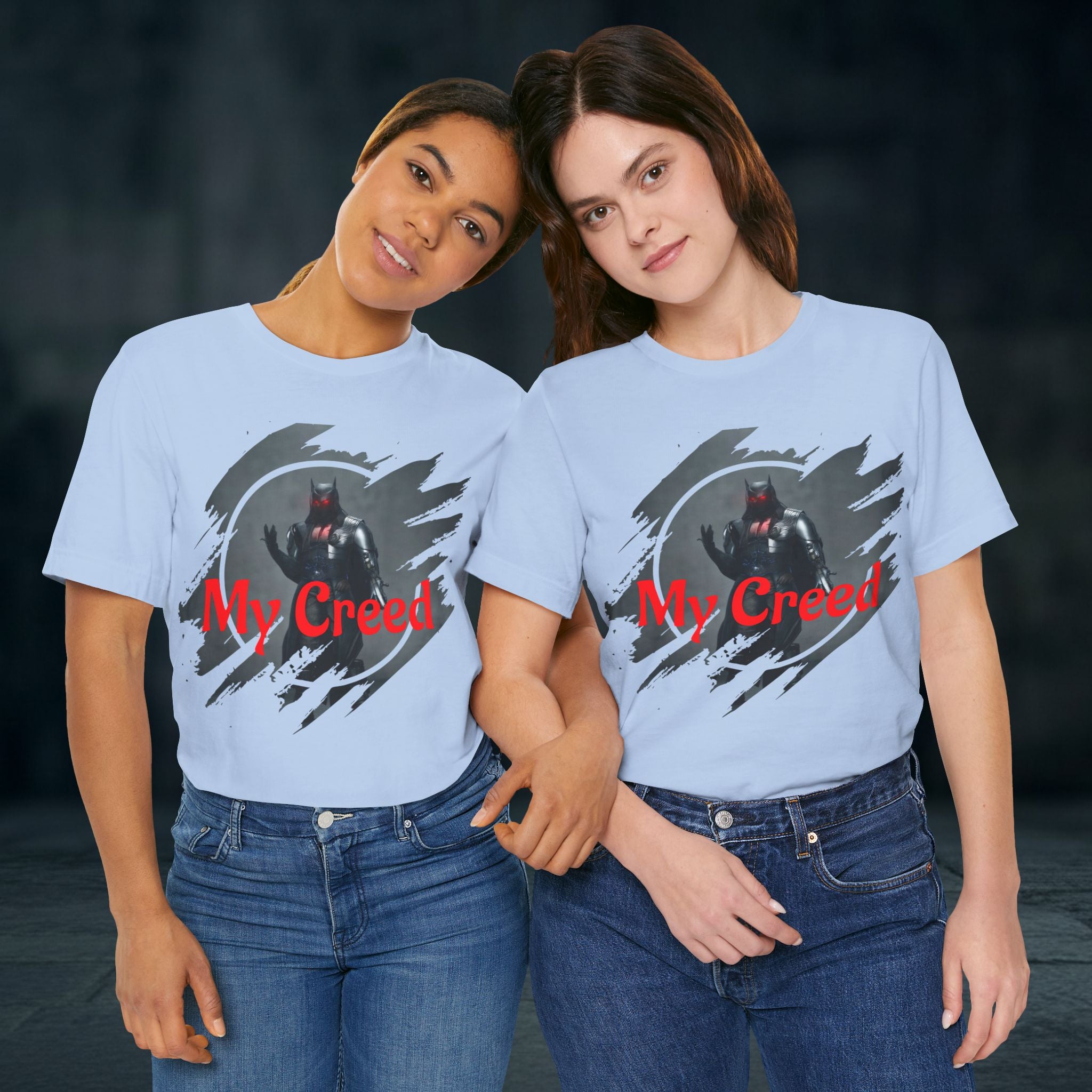 My Creed Graphic Tee — Dark Knight Sci‑Fi Illustration T‑Shirt