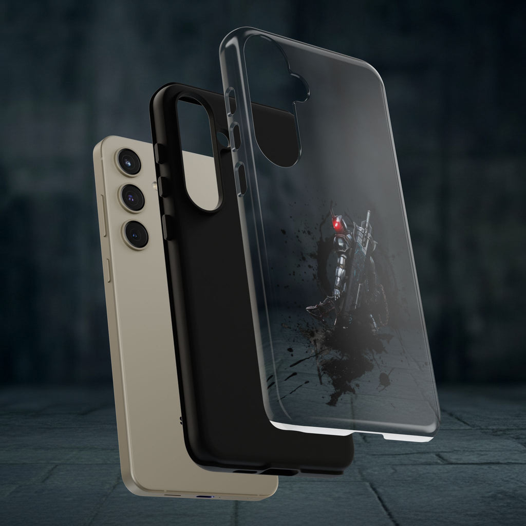 Tough Cases: Dark Cyber Soldier Phone Case — Rugged Sci‑Fi Armor Design