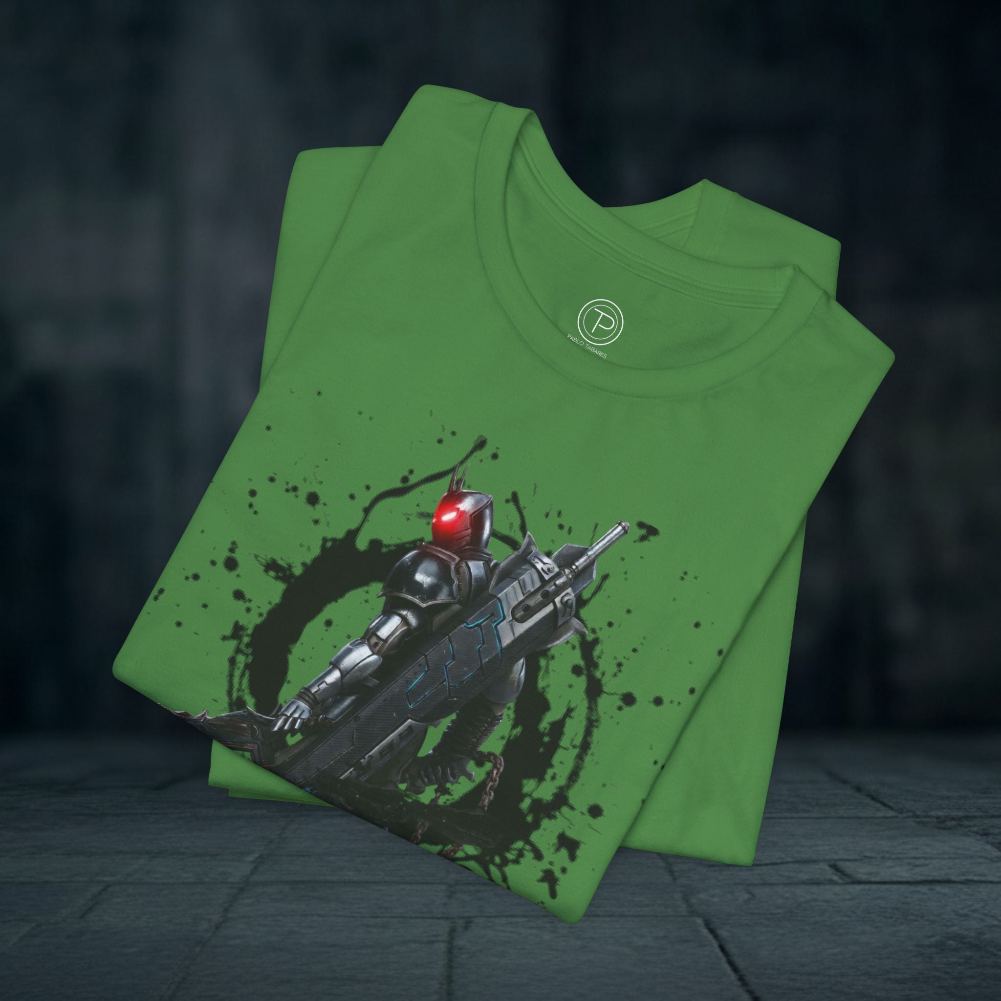 Splatter Noir Rifle Tee — Graphic Military Weapon Shirt
