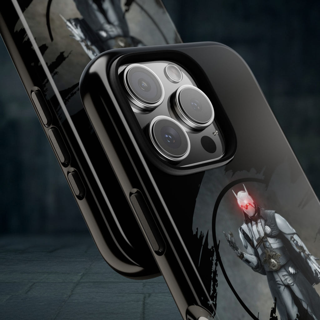 Galaxy Warrior Tough Phone Case — Dark Sci‑Fi Armor with Red Helm