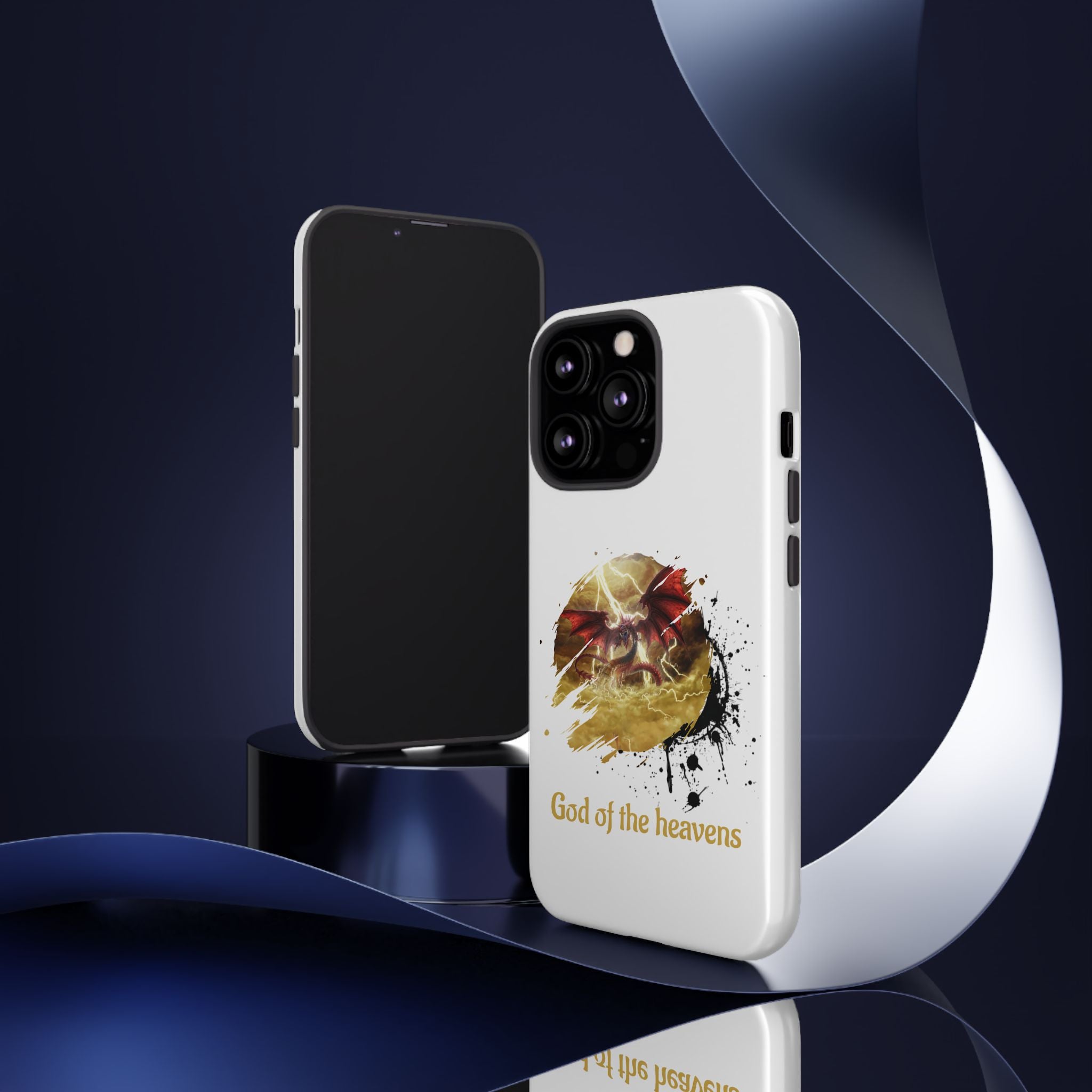 Gold Dragon Phone Case — Tough Protective Phone Case with Lightning Brush Art - slifer the sky dragon