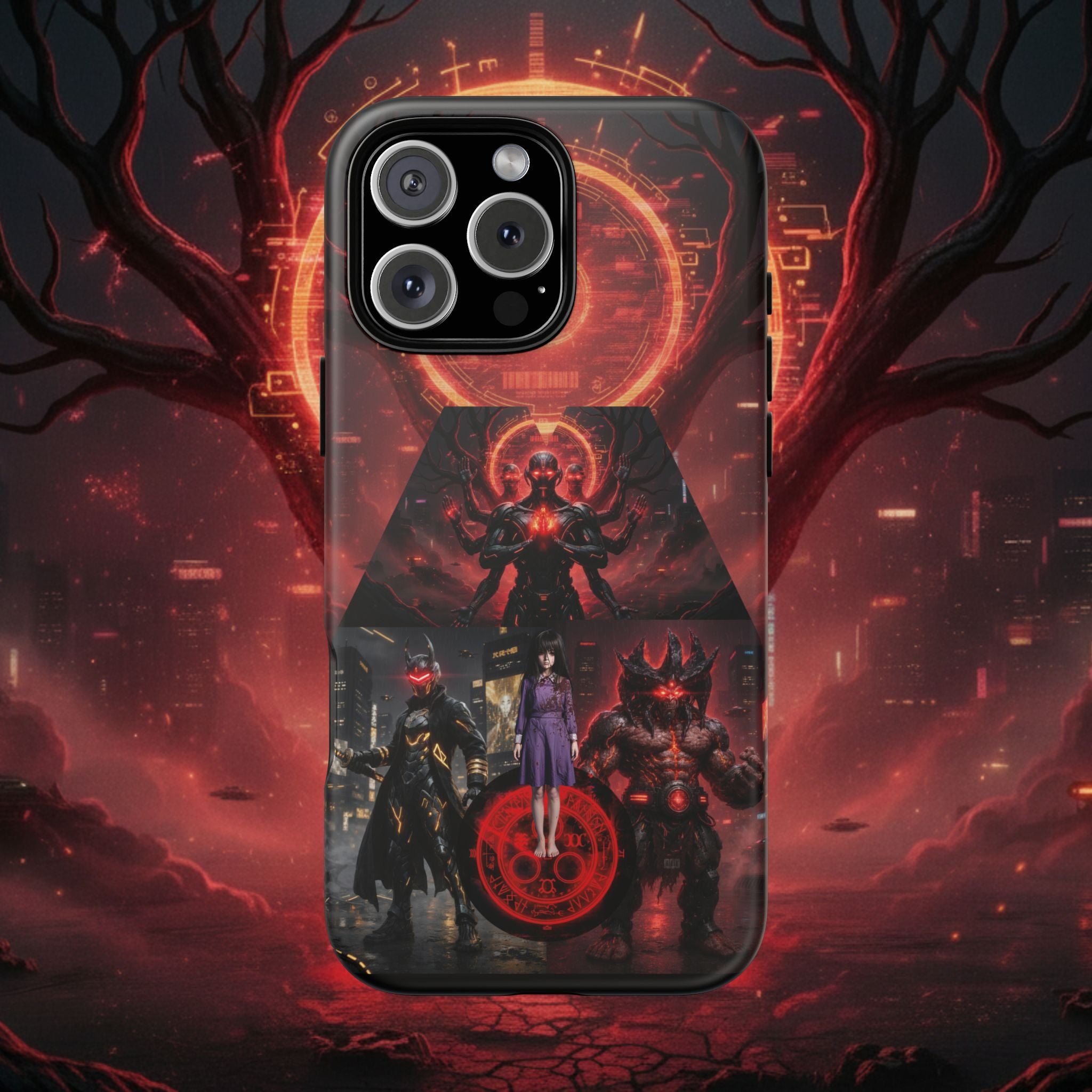 Demonic Guardians Phone Case — Red Occult Sigil Urban Fantasy iPhone Cover