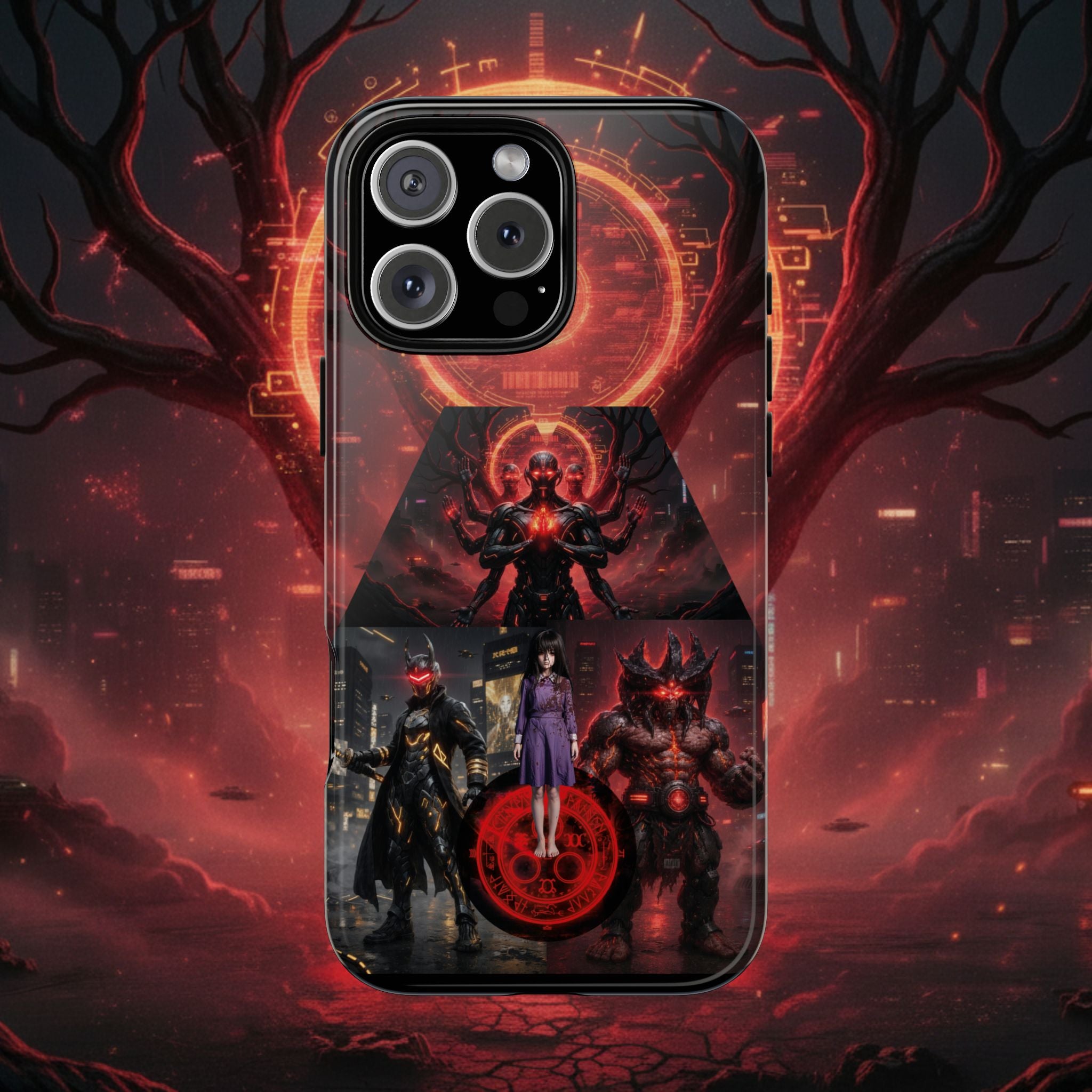 Demonic Guardians Phone Case — Red Occult Sigil Urban Fantasy iPhone Cover