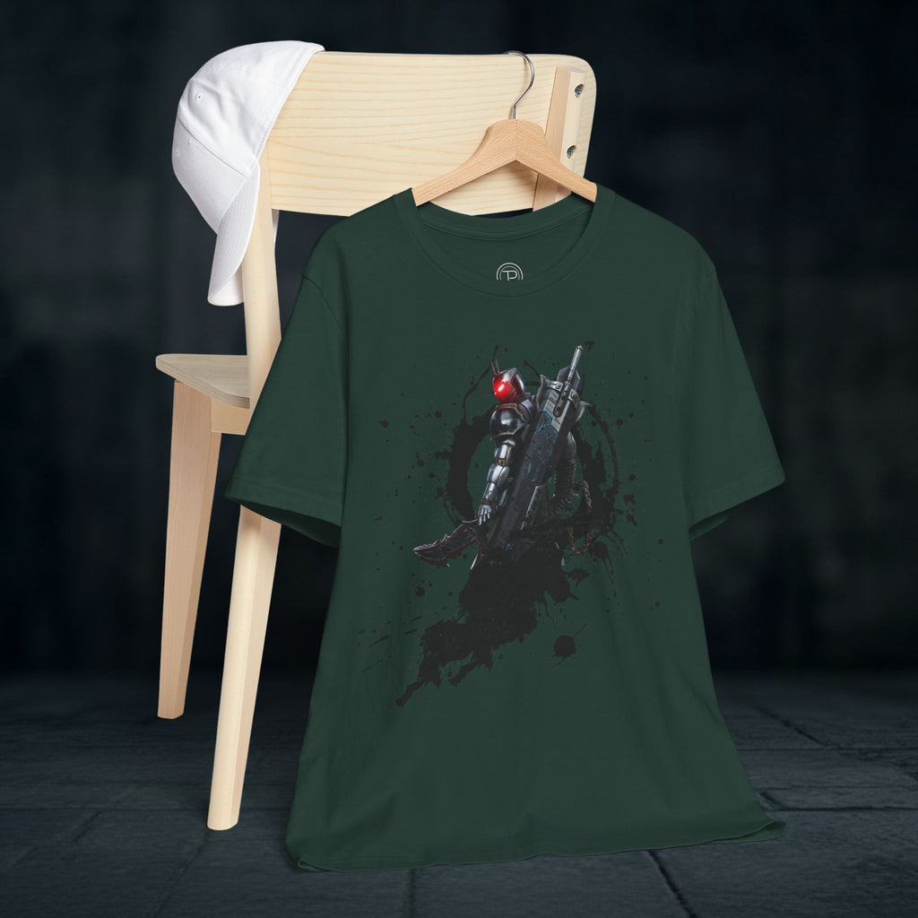 Splatter Noir Rifle Tee — Graphic Military Weapon Shirt