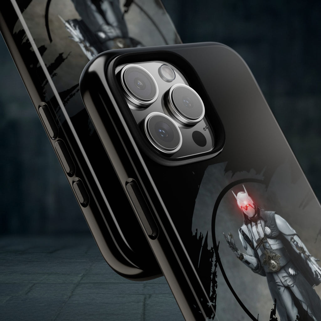 Galaxy Warrior Tough Phone Case — Dark Sci‑Fi Armor with Red Helm