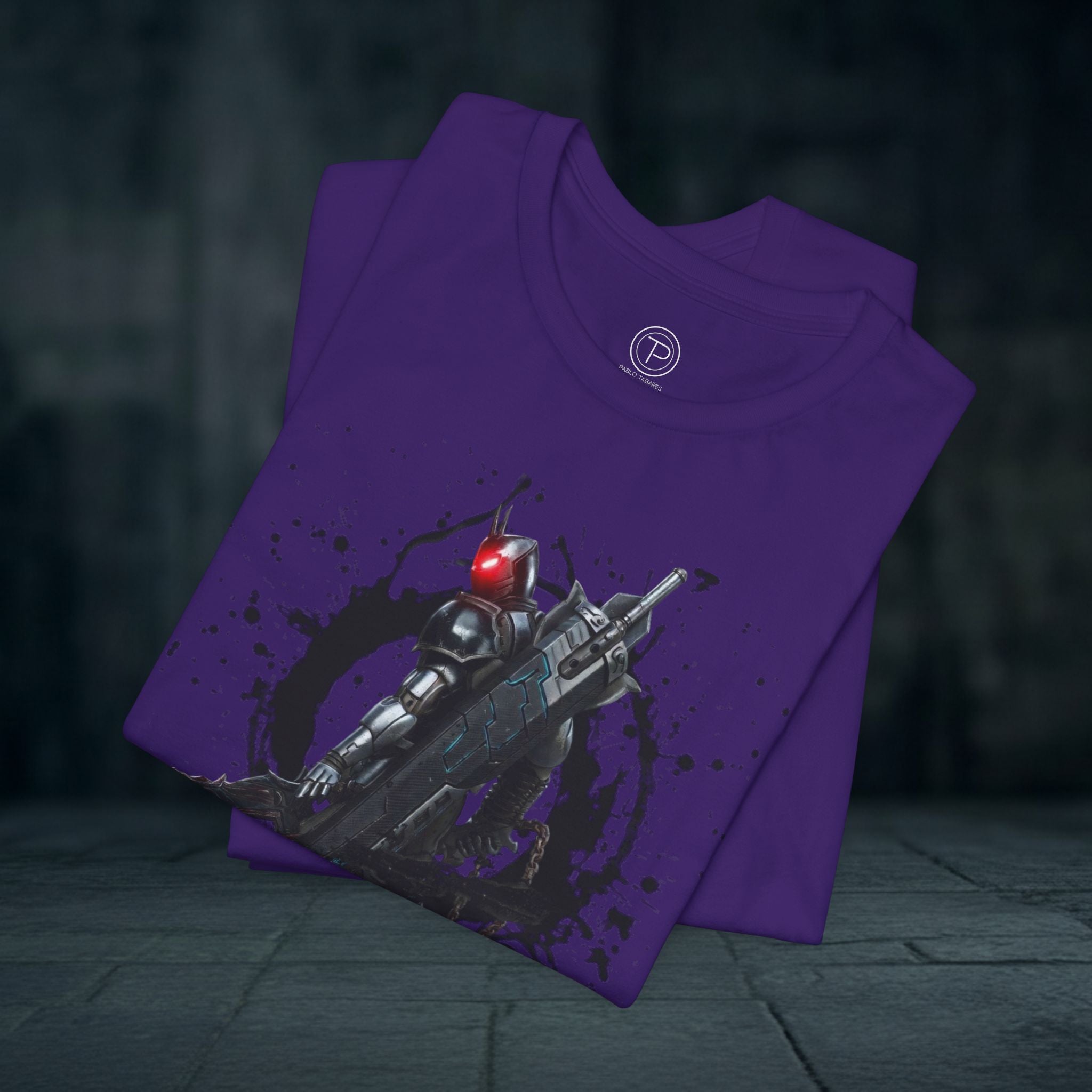 Splatter Noir Rifle Tee — Graphic Military Weapon Shirt