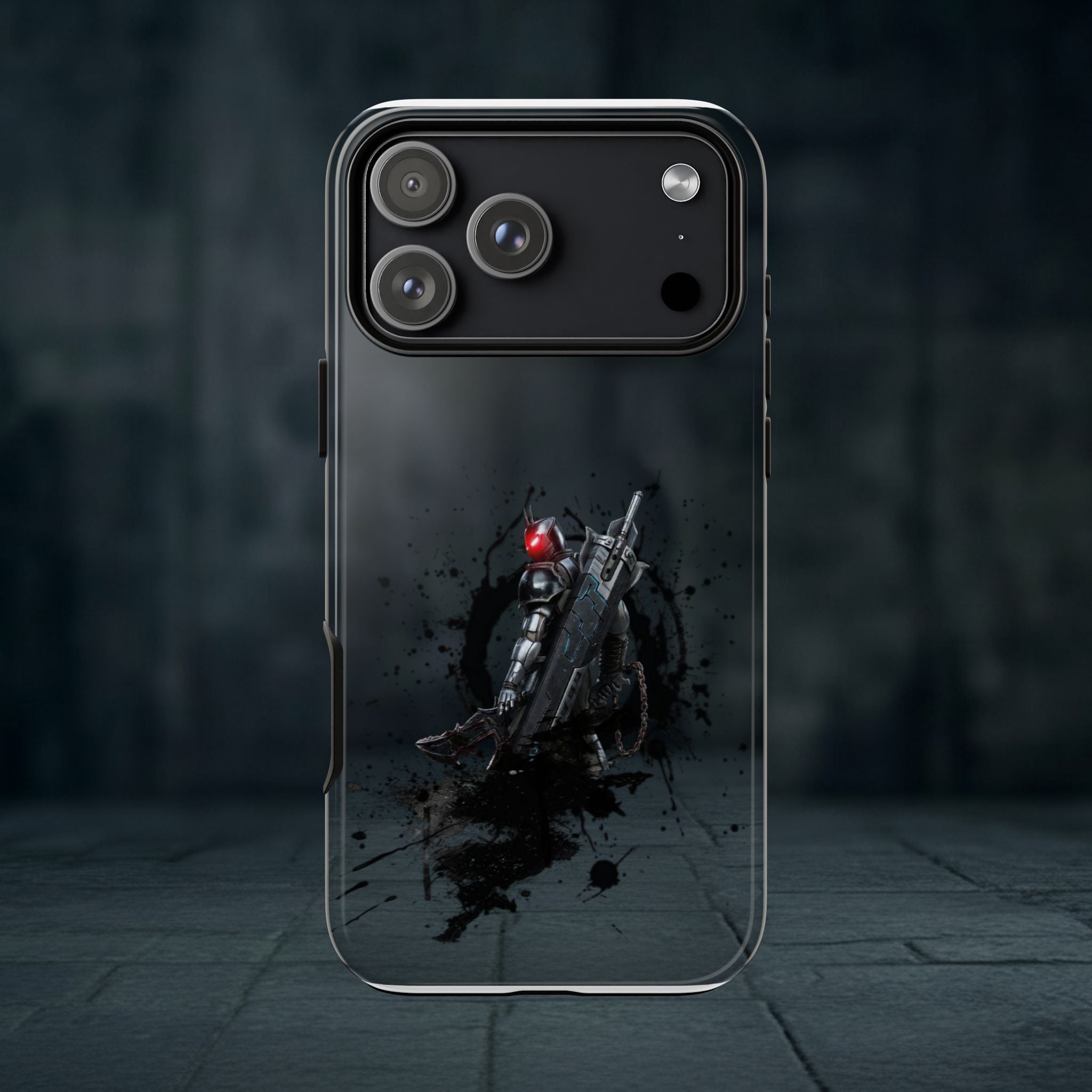 Tough Cases: Dark Cyber Soldier Phone Case — Rugged Sci‑Fi Armor Design