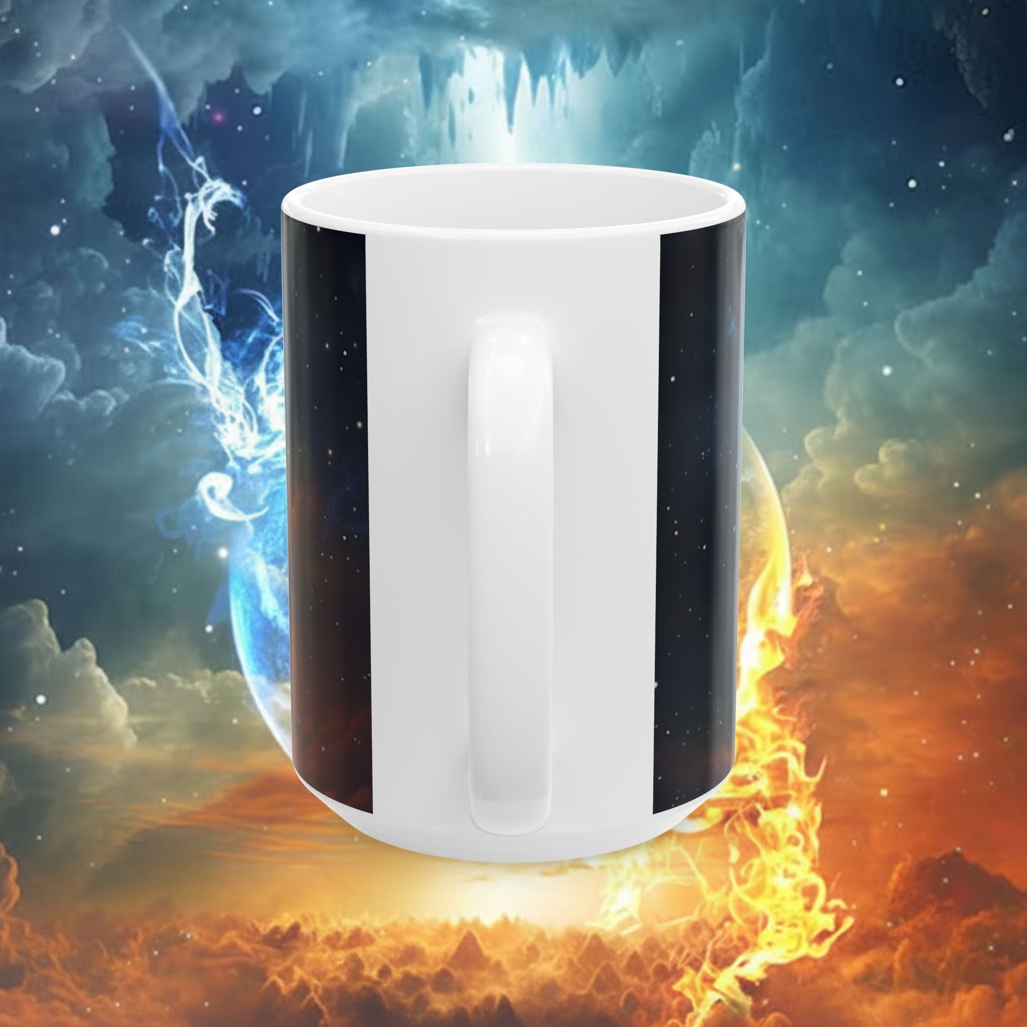 Space Warrior Ceramic Mug – Cosmic Battle Silhouette Coffee Cup (11oz, 15oz) - Ultron
