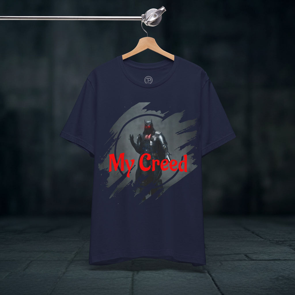 My Creed Graphic Tee — Dark Knight Sci‑Fi Illustration T‑Shirt