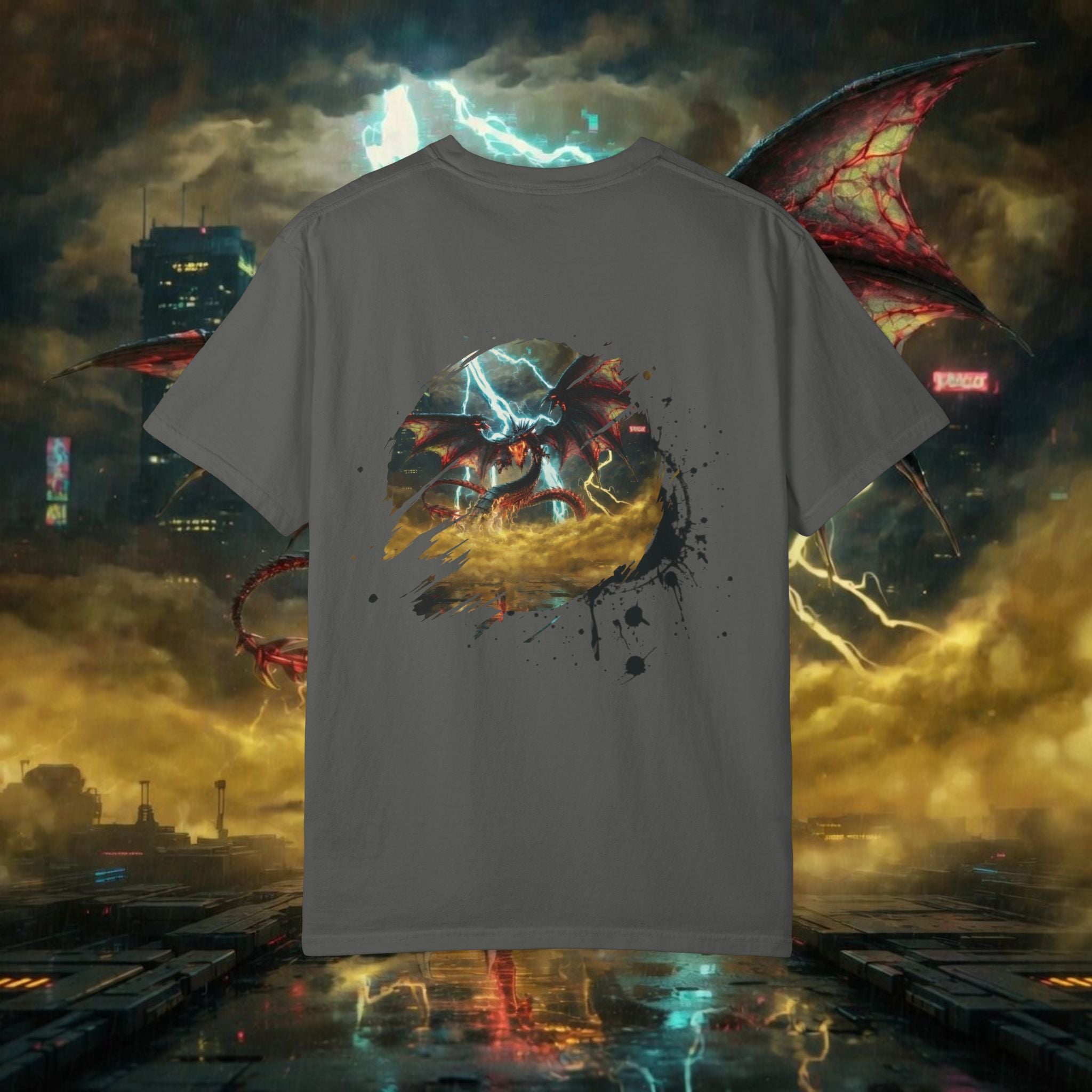 God of the Heavens T-Shirt — Mythic Storm Graphic Tee - slifer the sky dragon