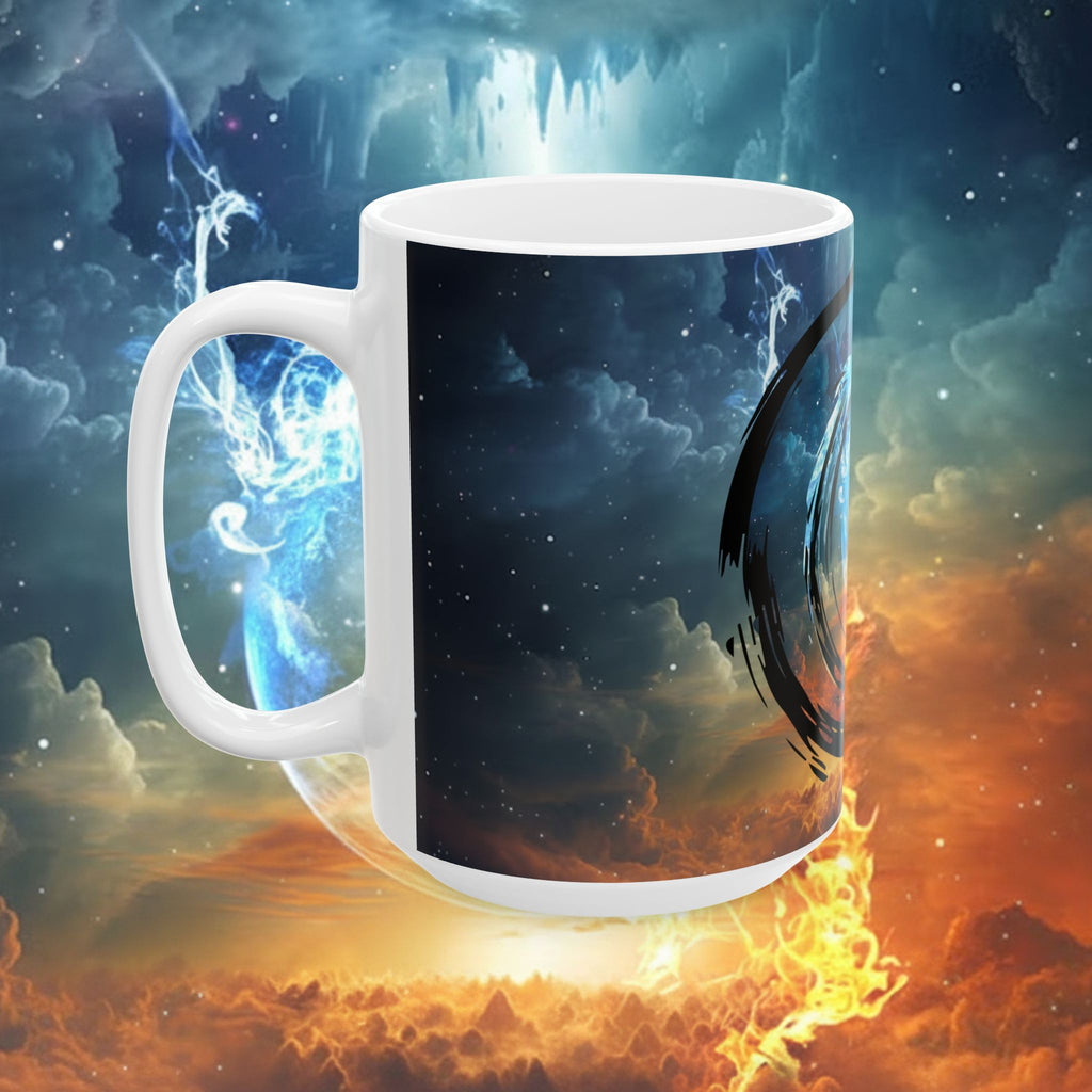 Space Warrior Ceramic Mug – Cosmic Battle Silhouette Coffee Cup (11oz, 15oz) - Ultron