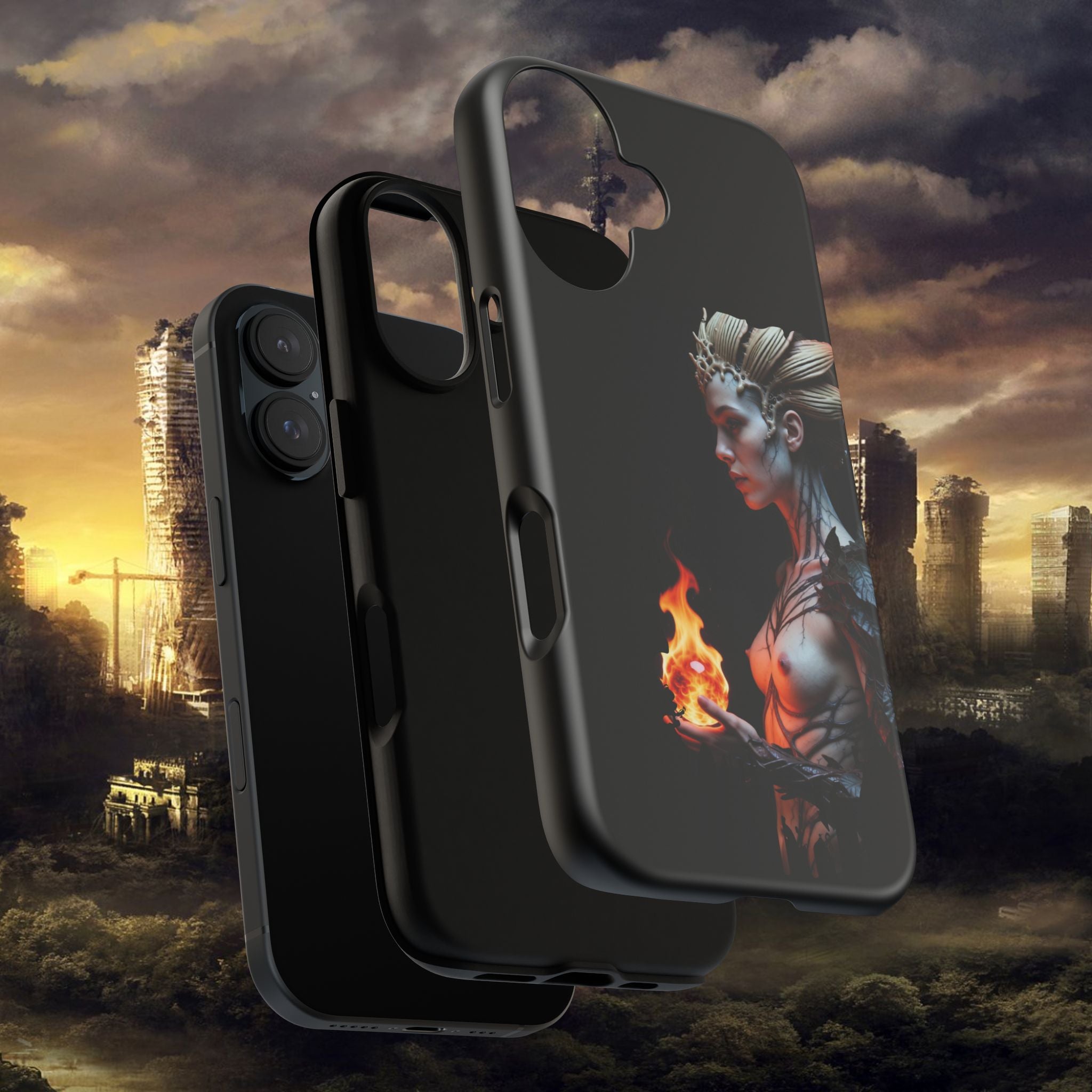 Fire Queen Phone Case — Dark Fantasy iPhone Armor - Alexia Ashford Side Face