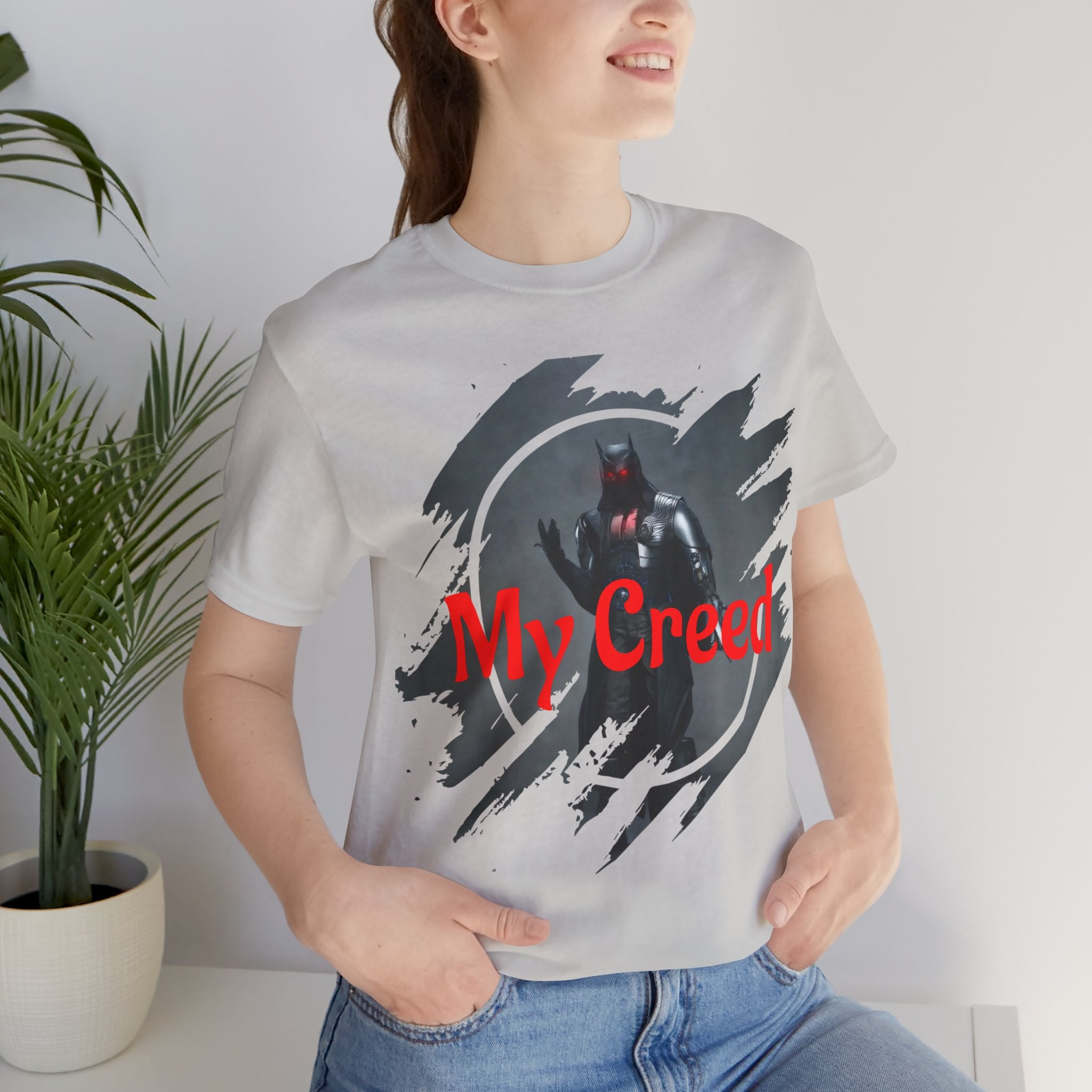 My Creed Graphic Tee — Dark Knight Sci‑Fi Illustration T‑Shirt