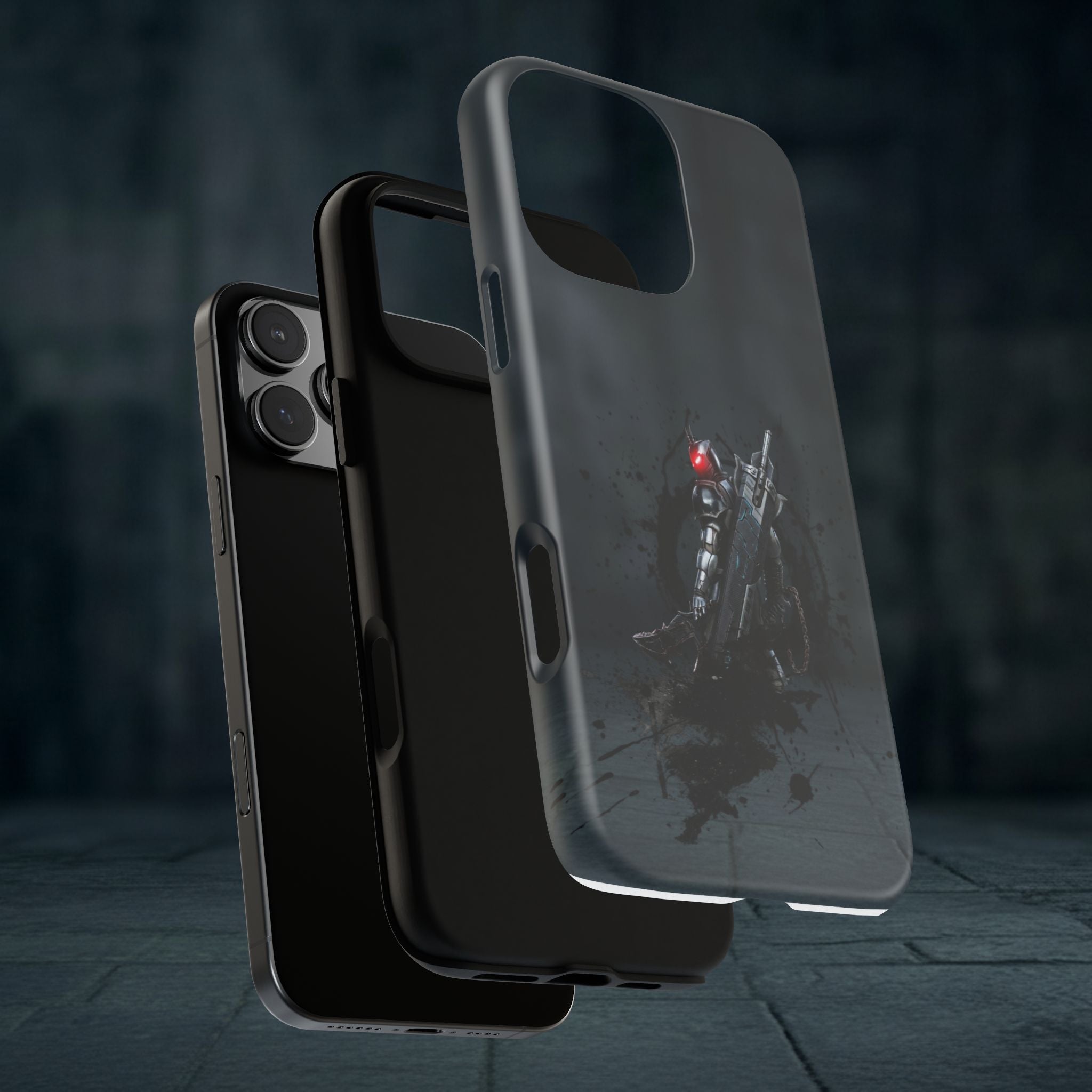 Tough Cases: Dark Cyber Soldier Phone Case — Rugged Sci‑Fi Armor Design