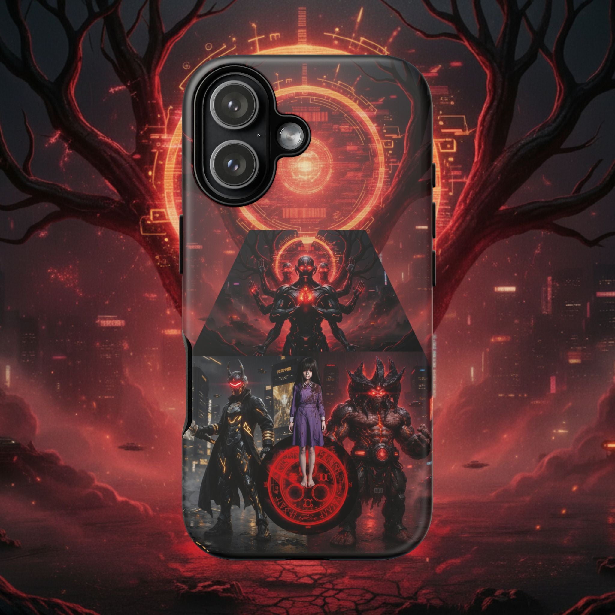 Demonic Guardians Phone Case — Red Occult Sigil Urban Fantasy iPhone Cover