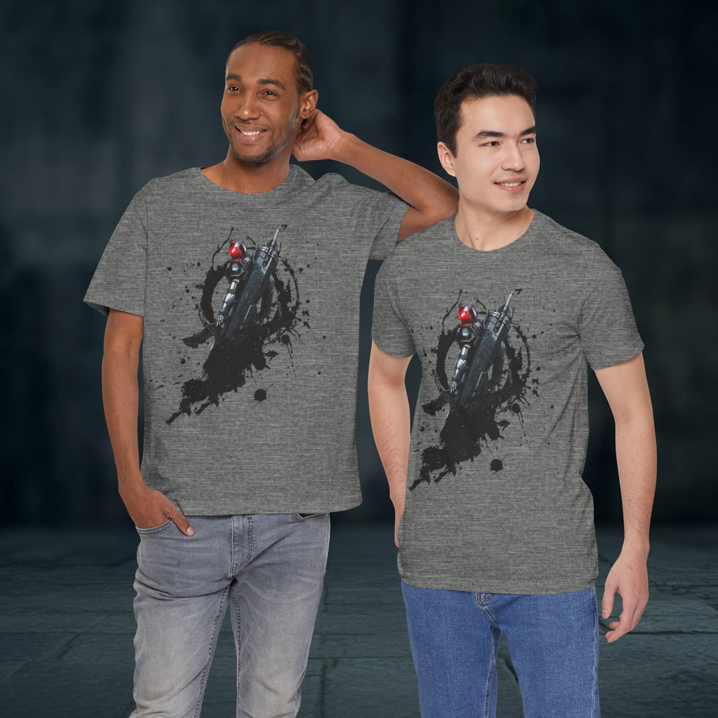 Splatter Noir Rifle Tee — Graphic Military Weapon Shirt