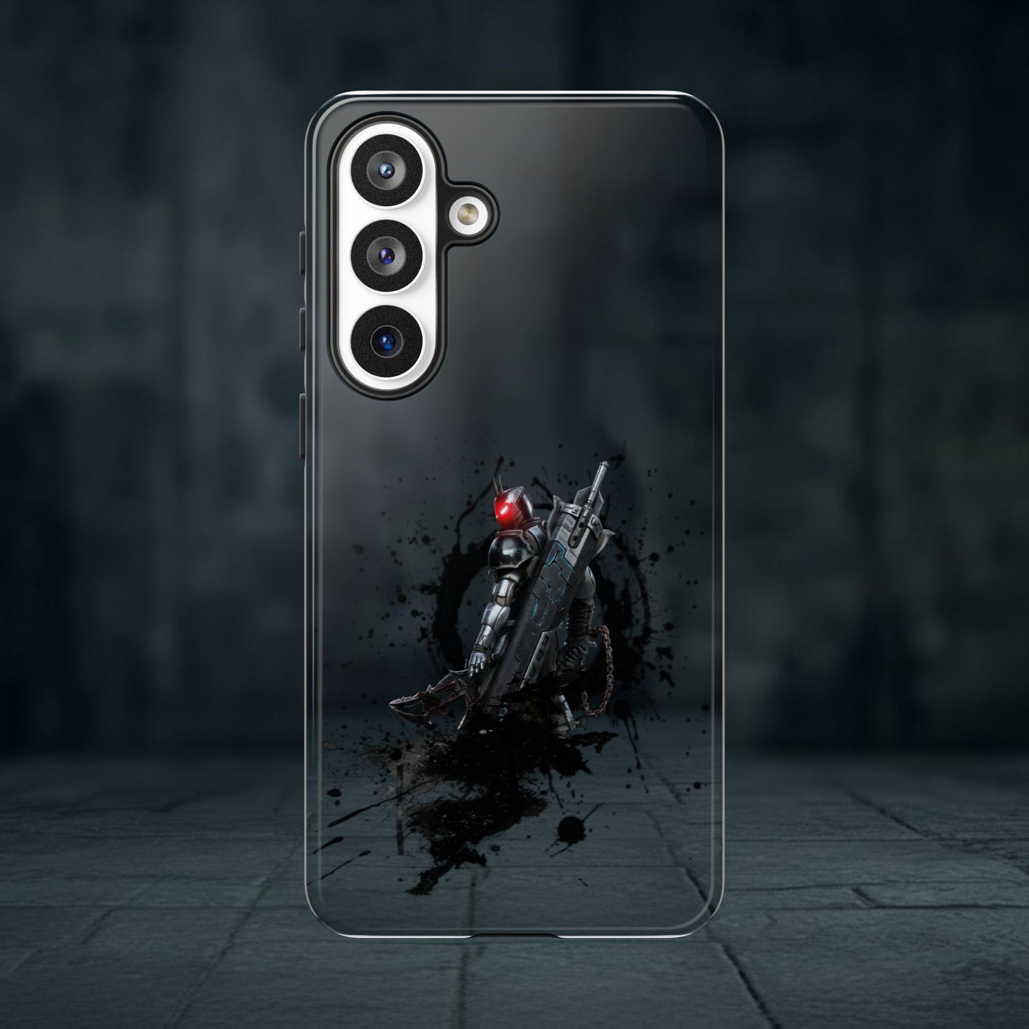 Tough Cases: Dark Cyber Soldier Phone Case — Rugged Sci‑Fi Armor Design