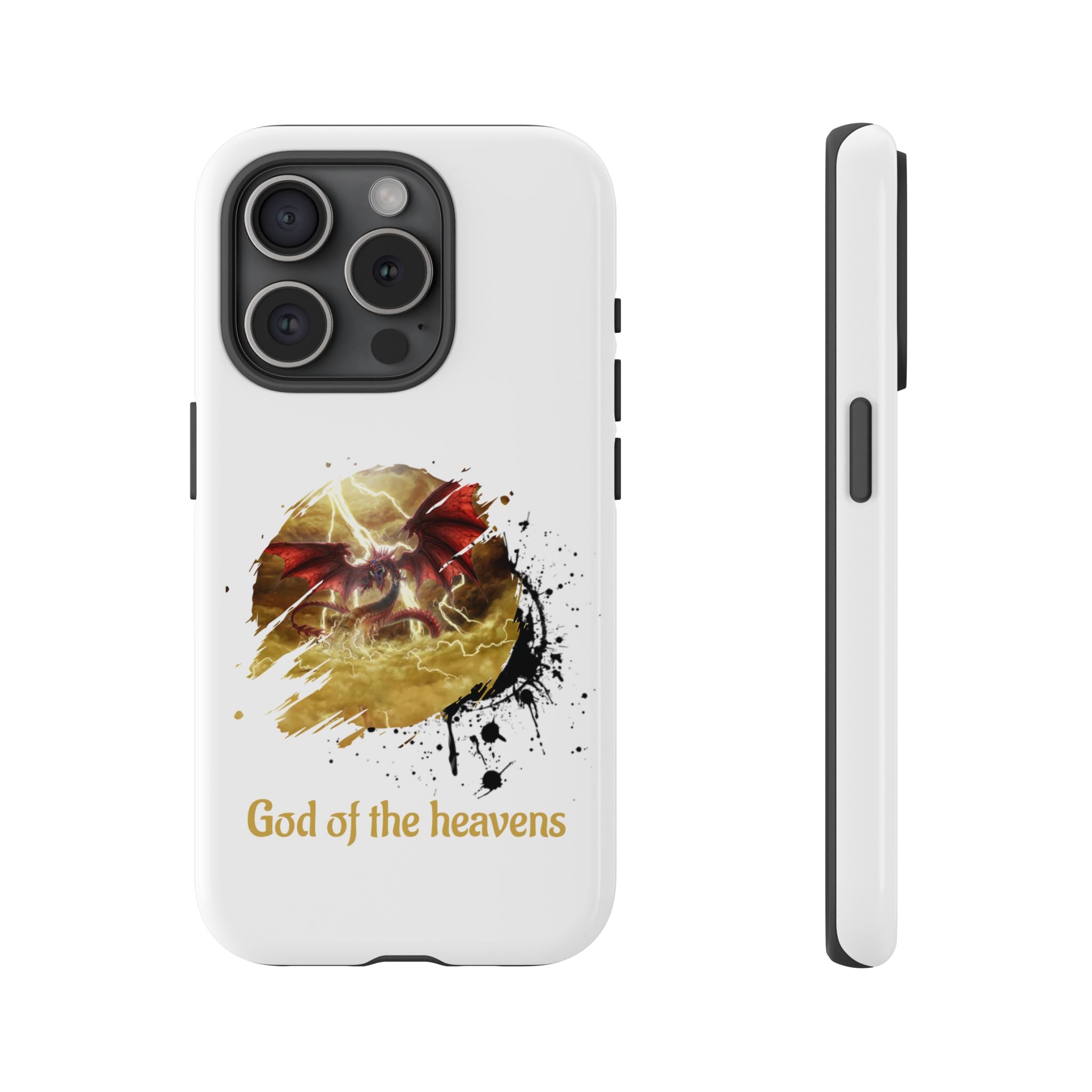 Gold Dragon Phone Case — Tough Protective Phone Case with Lightning Brush Art - slifer the sky dragon
