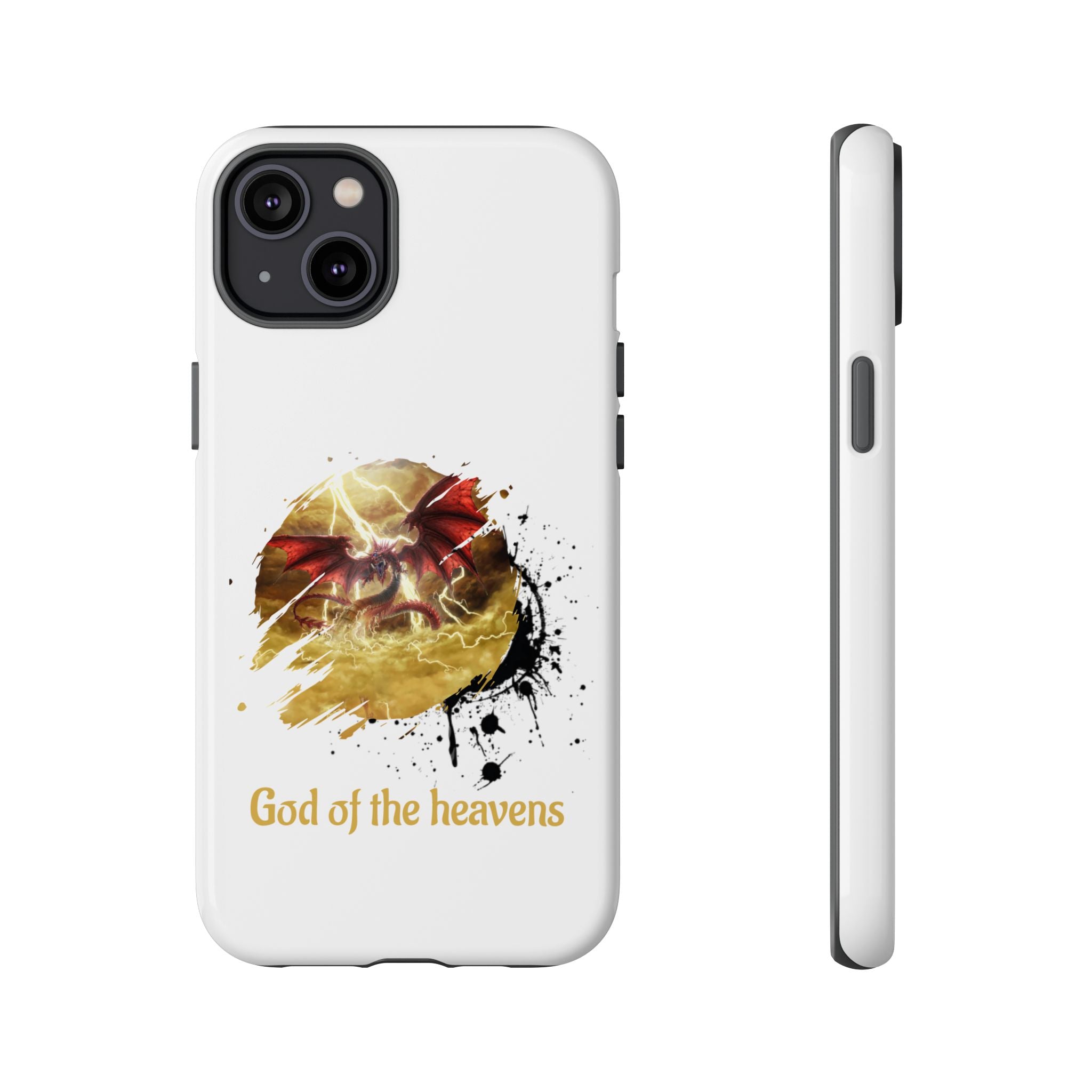 Gold Dragon Phone Case — Tough Protective Phone Case with Lightning Brush Art - slifer the sky dragon
