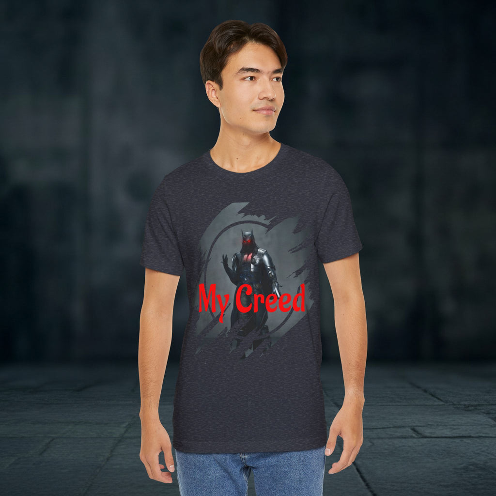 My Creed Graphic Tee — Dark Knight Sci‑Fi Illustration T‑Shirt