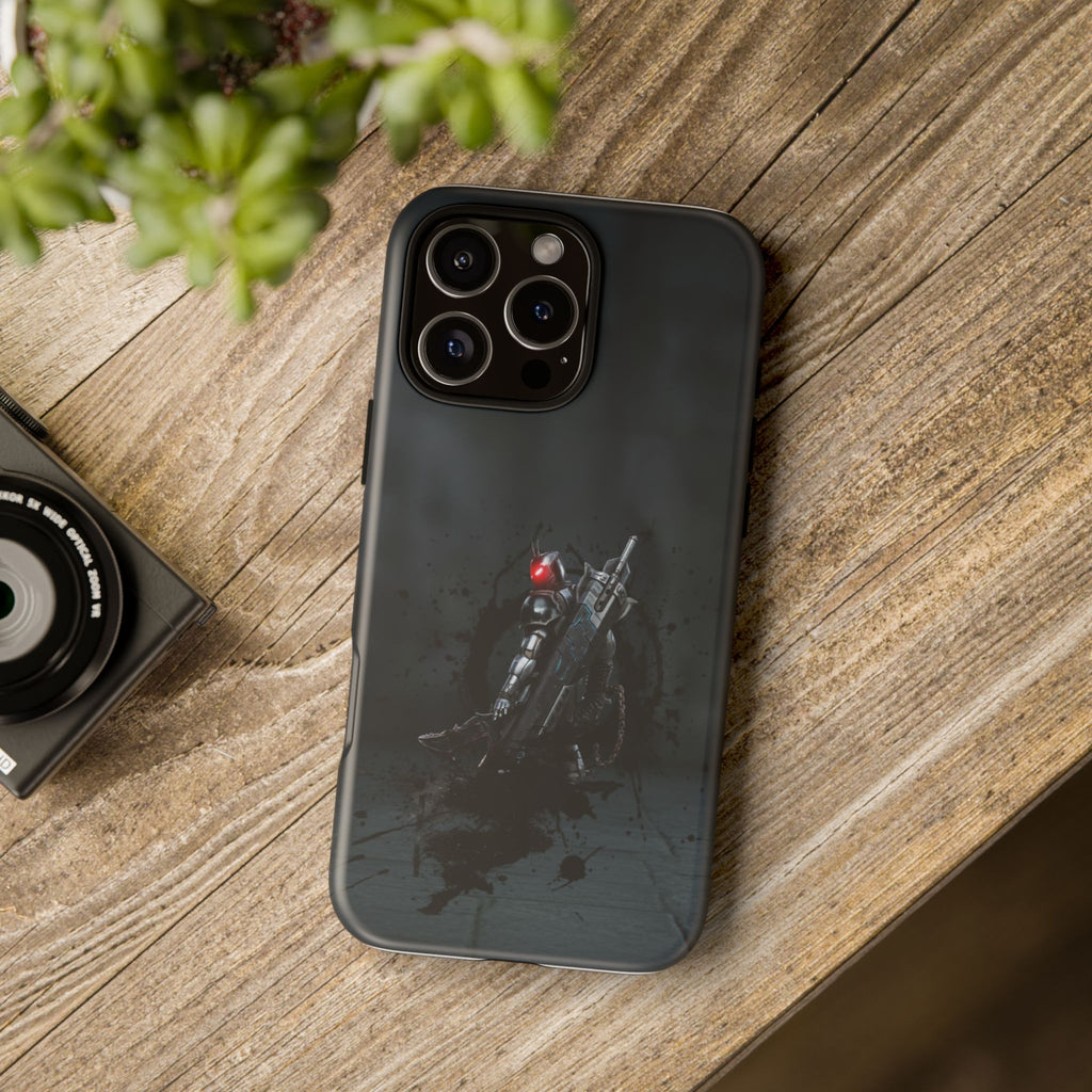 Tough Cases: Dark Cyber Soldier Phone Case — Rugged Sci‑Fi Armor Design