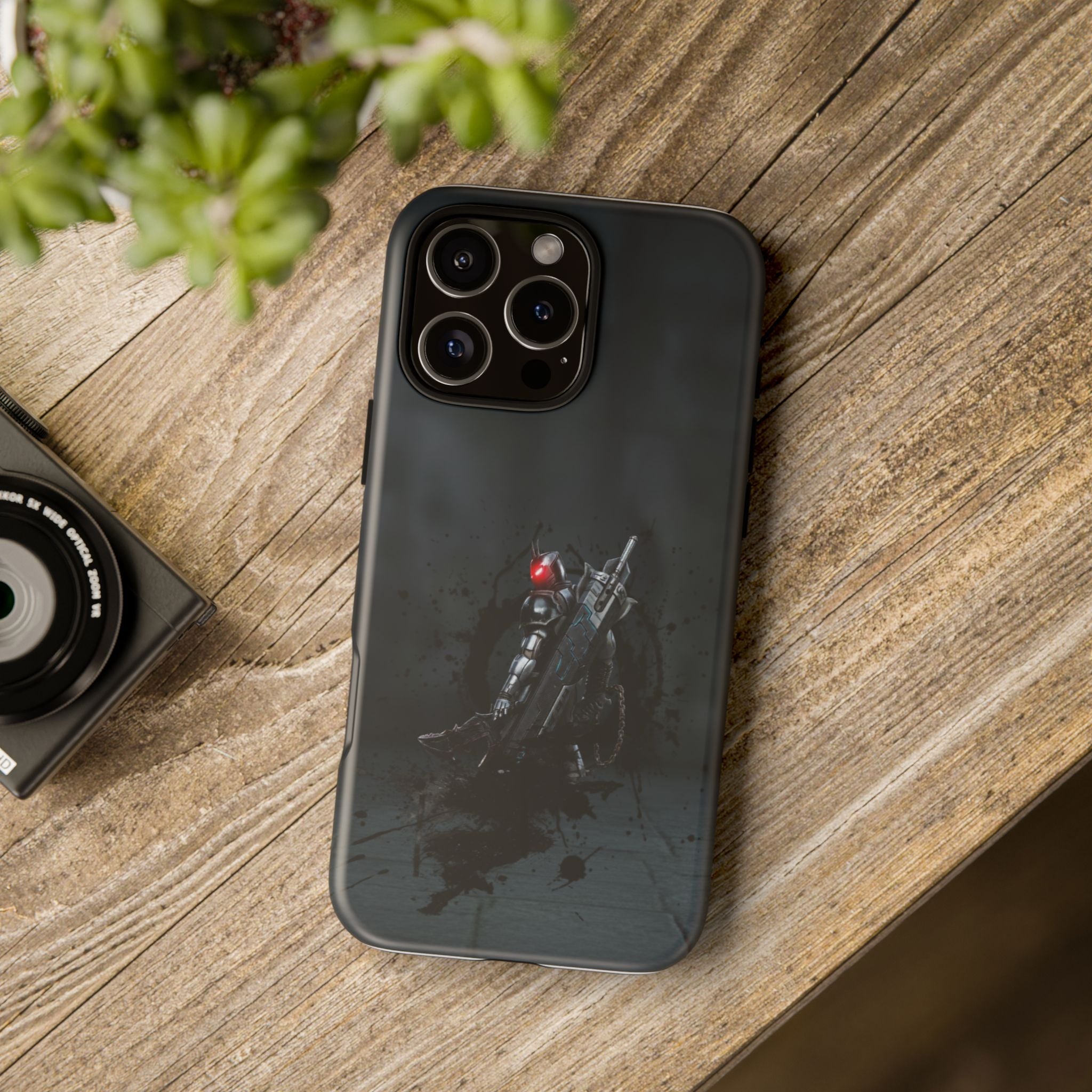 Tough Cases: Dark Cyber Soldier Phone Case — Rugged Sci‑Fi Armor Design