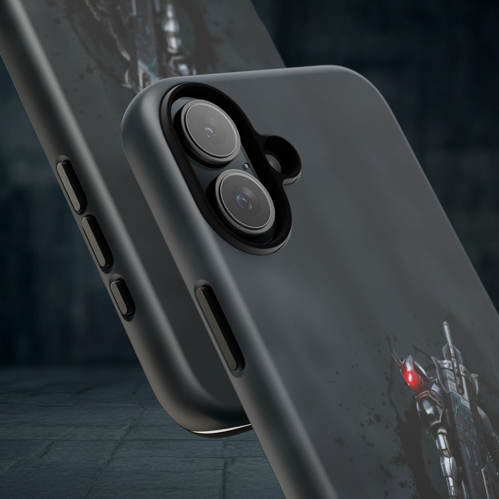 Tough Cases: Dark Cyber Soldier Phone Case — Rugged Sci‑Fi Armor Design