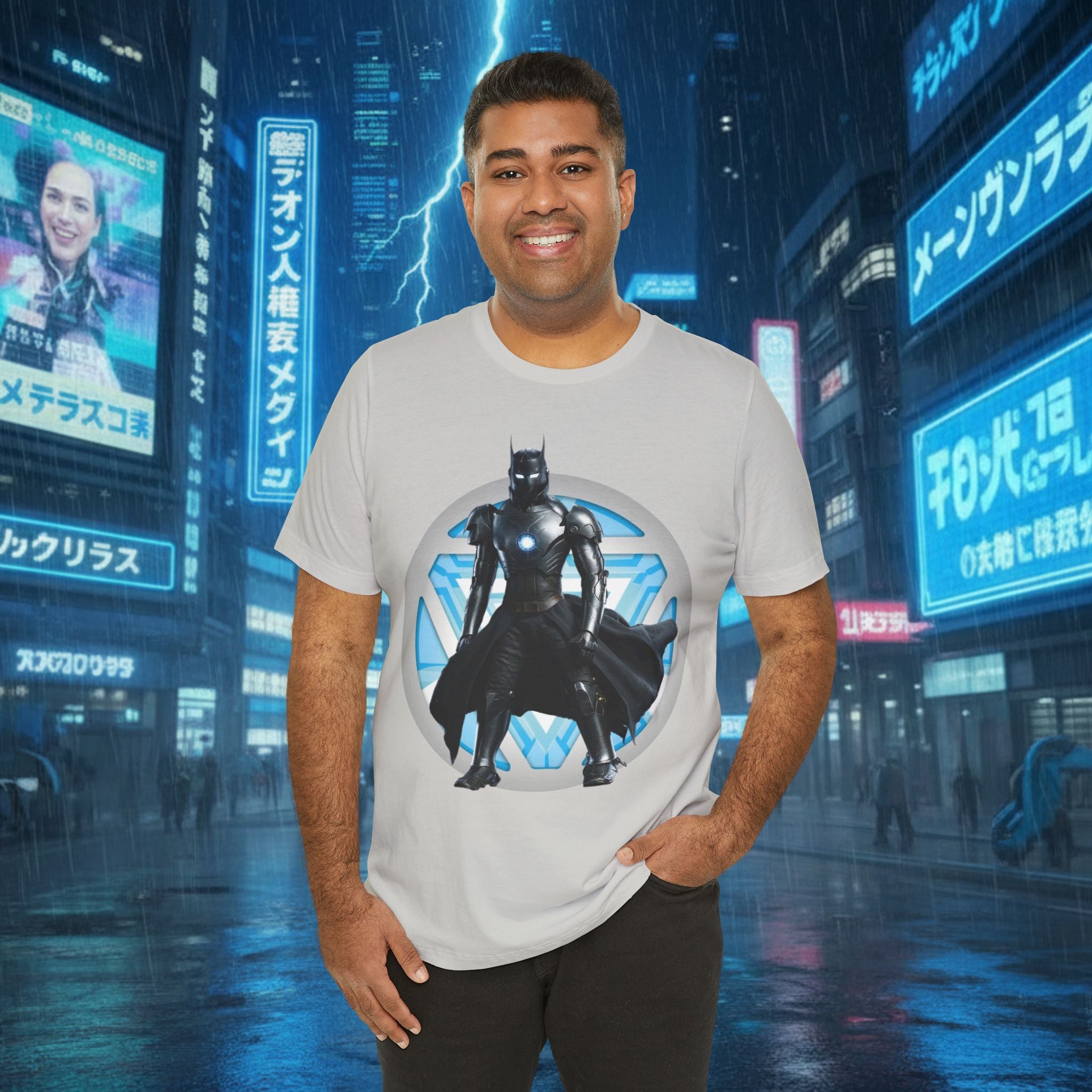 Batman Armor Graphic Tee – Futuristic Superhero T-Shirt - IRONMAN