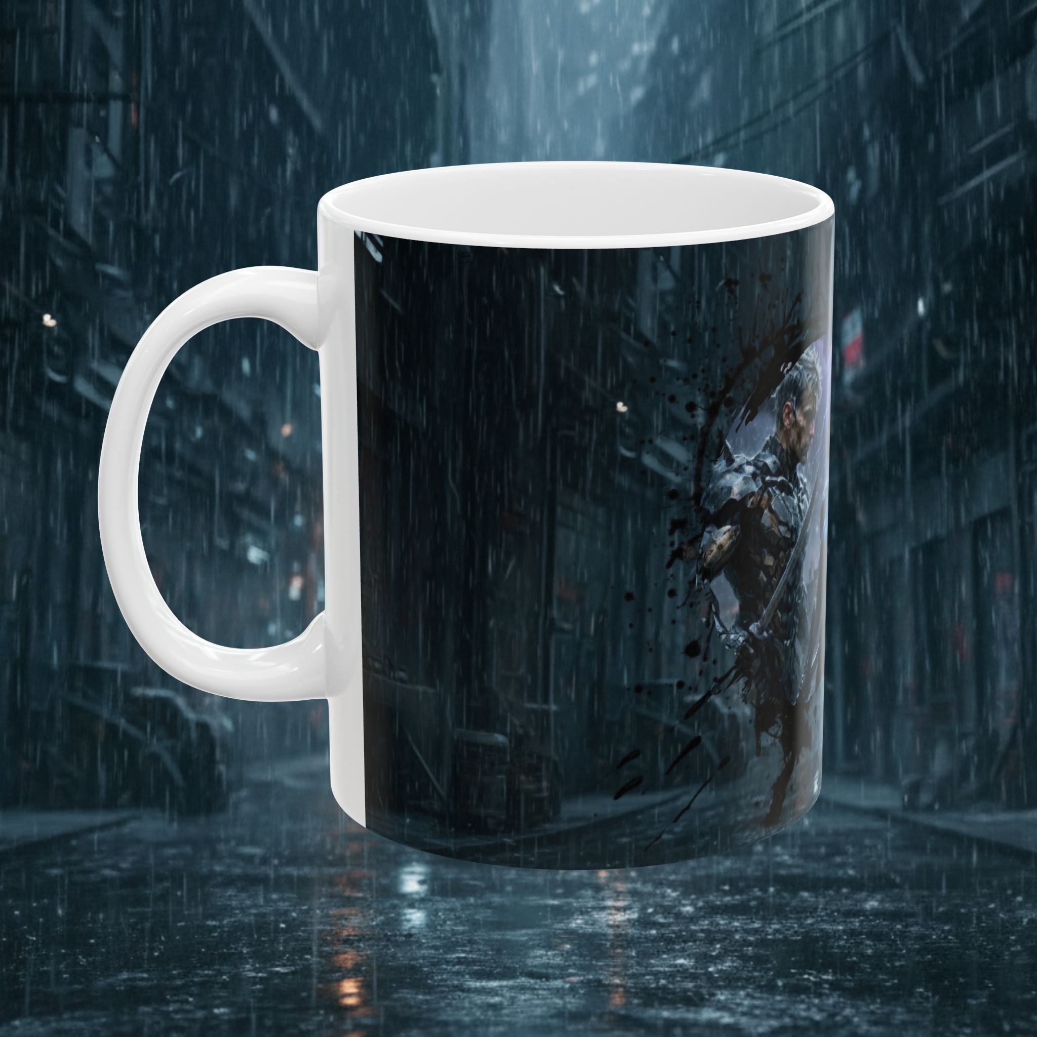 Cyberpunk Battle Ceramic Mug — Futuristic Warrior Design (11oz/15oz) - Battle Suits