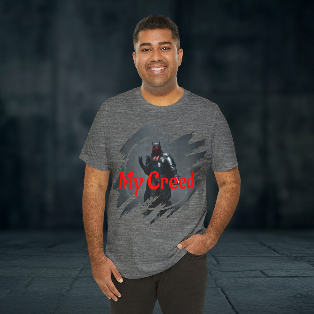 My Creed Graphic Tee — Dark Knight Sci‑Fi Illustration T‑Shirt