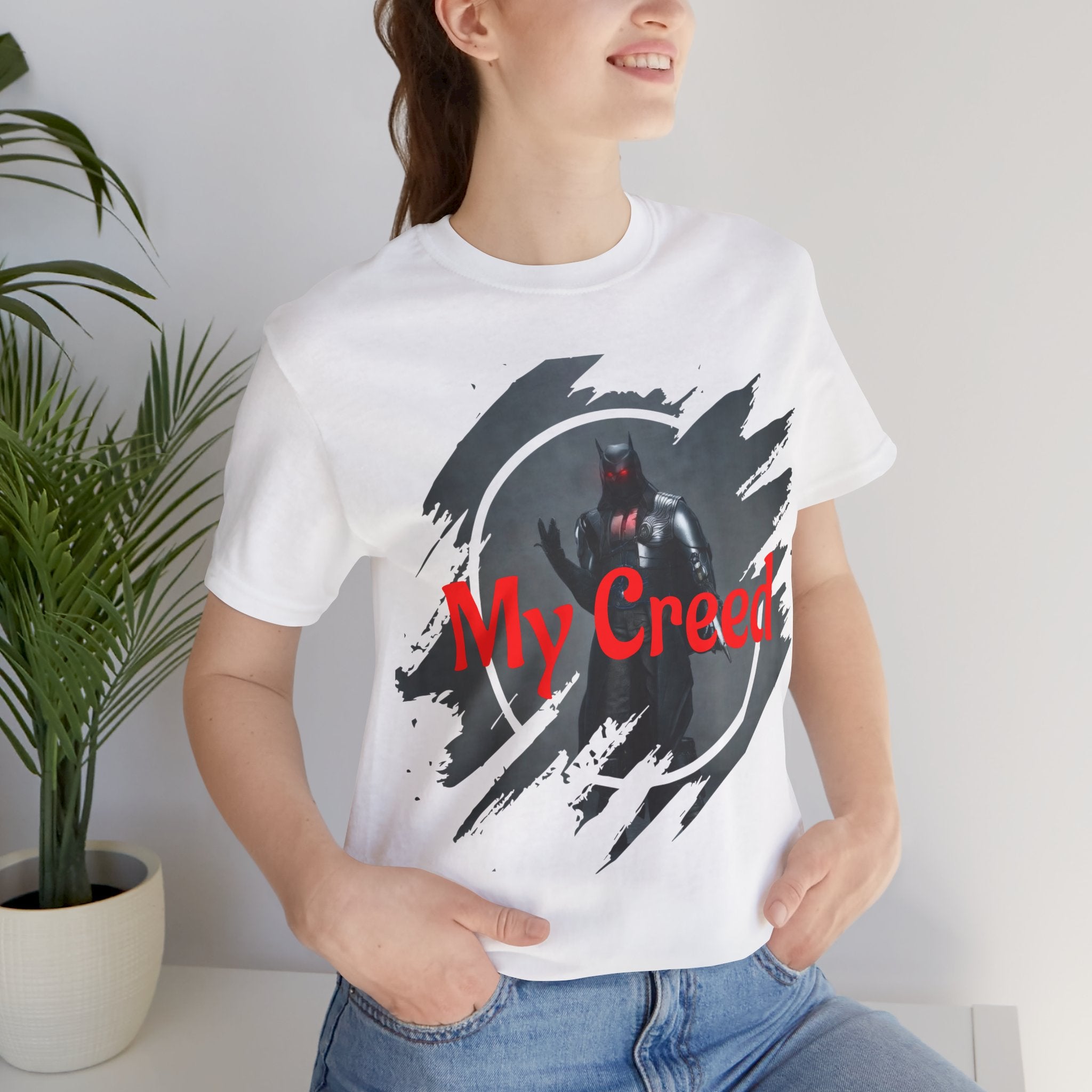 My Creed Graphic Tee — Dark Knight Sci‑Fi Illustration T‑Shirt