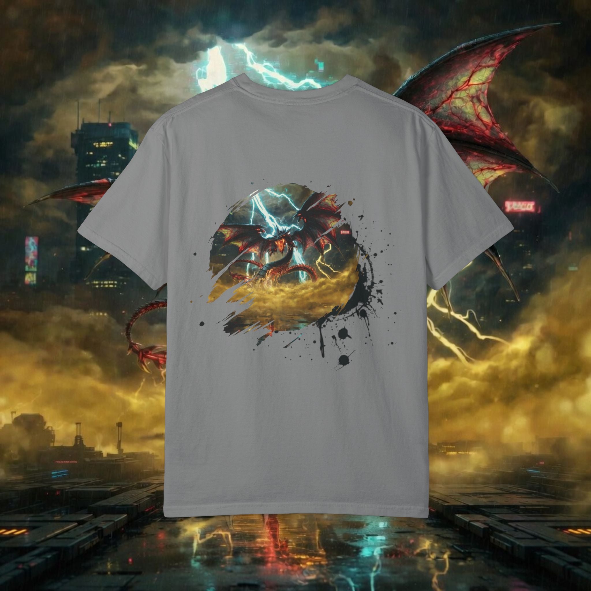 God of the Heavens T-Shirt — Mythic Storm Graphic Tee - slifer the sky dragon
