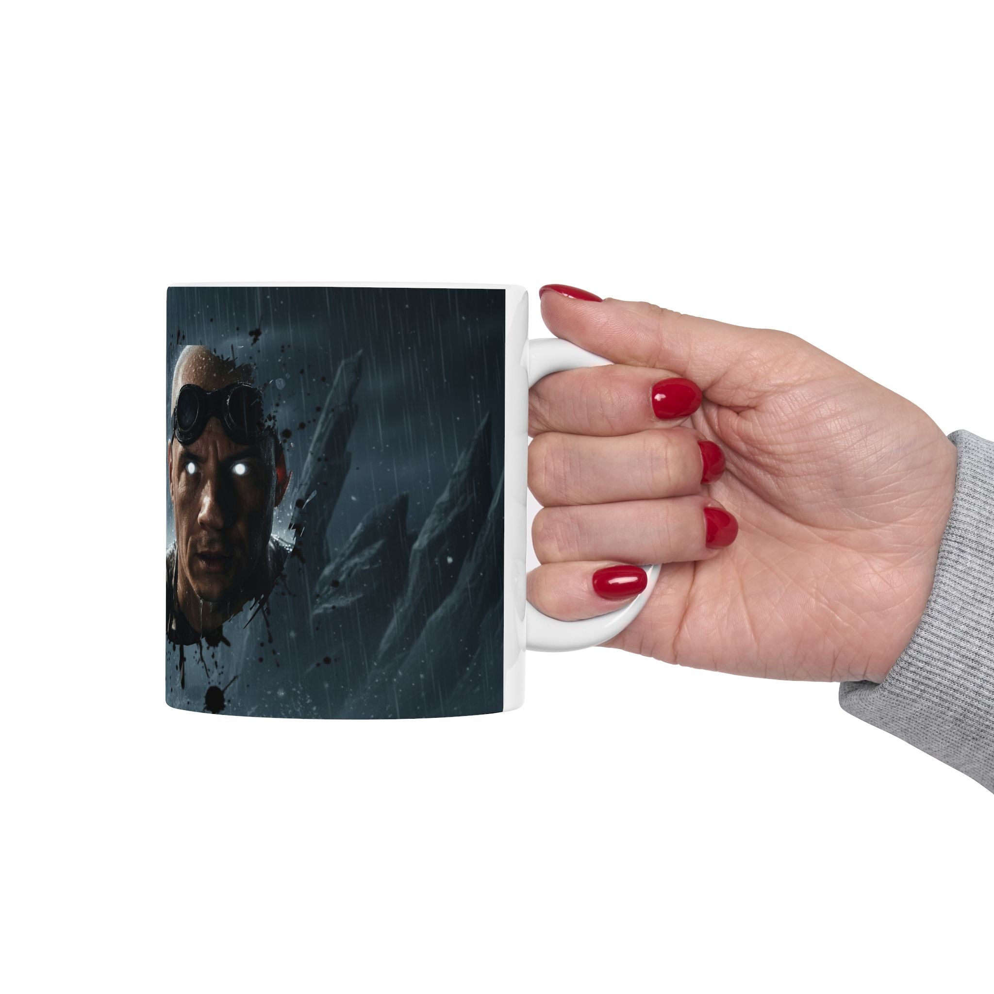 Horror Game Character Ceramic Mug — Dark Moon Night Coffee Cup (11oz/15oz) - Byakugan Family and Riddick