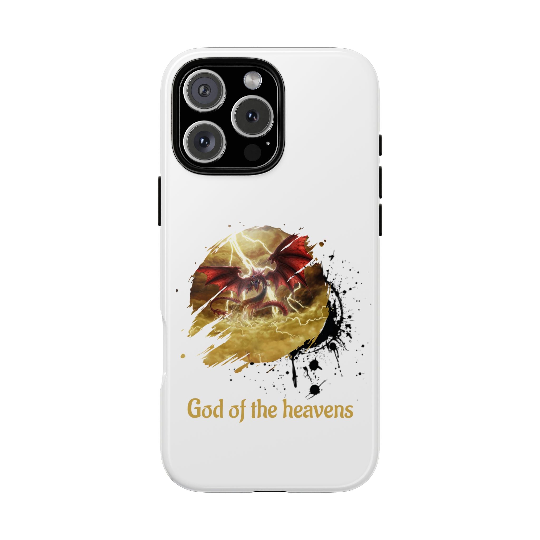 Gold Dragon Phone Case — Tough Protective Phone Case with Lightning Brush Art - slifer the sky dragon