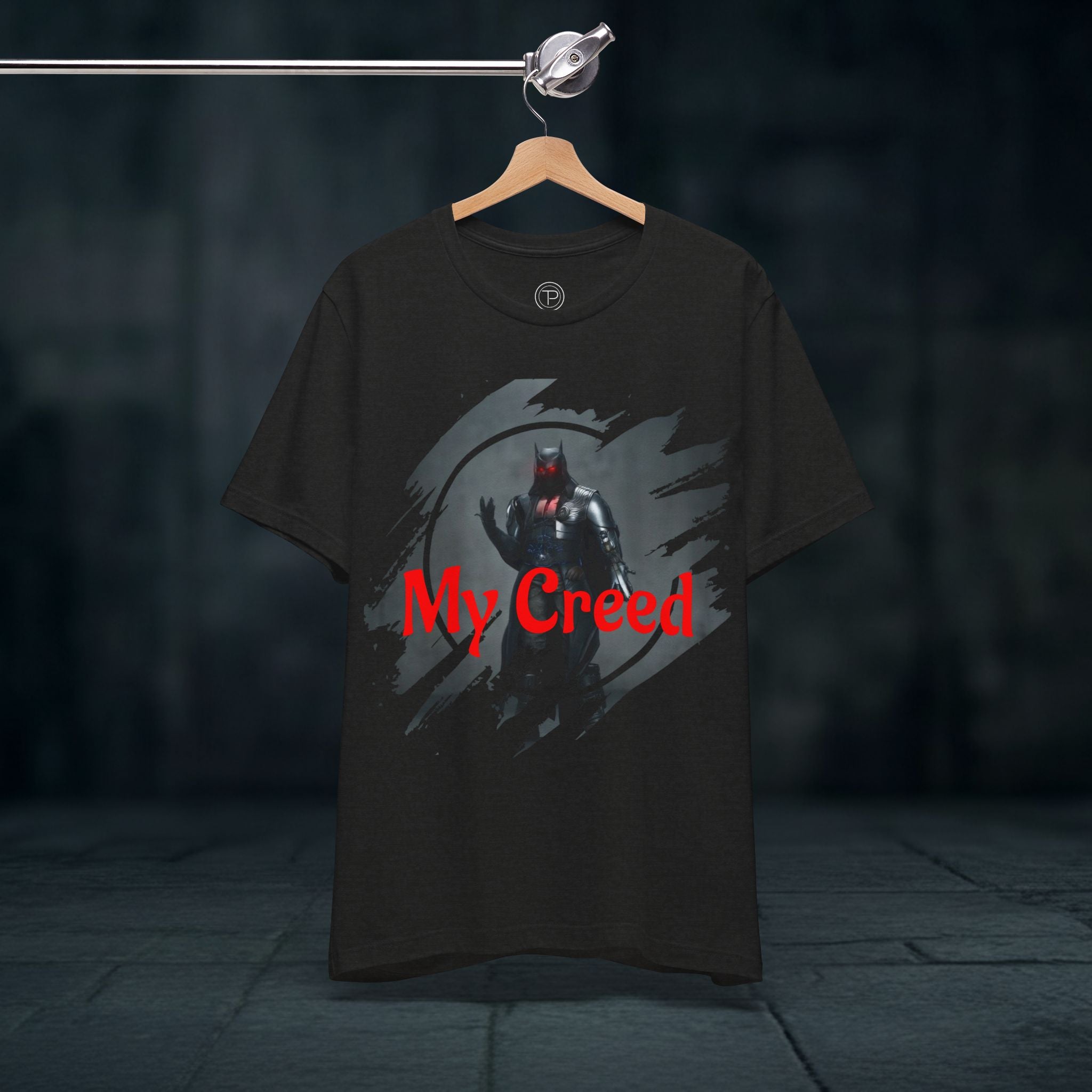 My Creed Graphic Tee — Dark Knight Sci‑Fi Illustration T‑Shirt