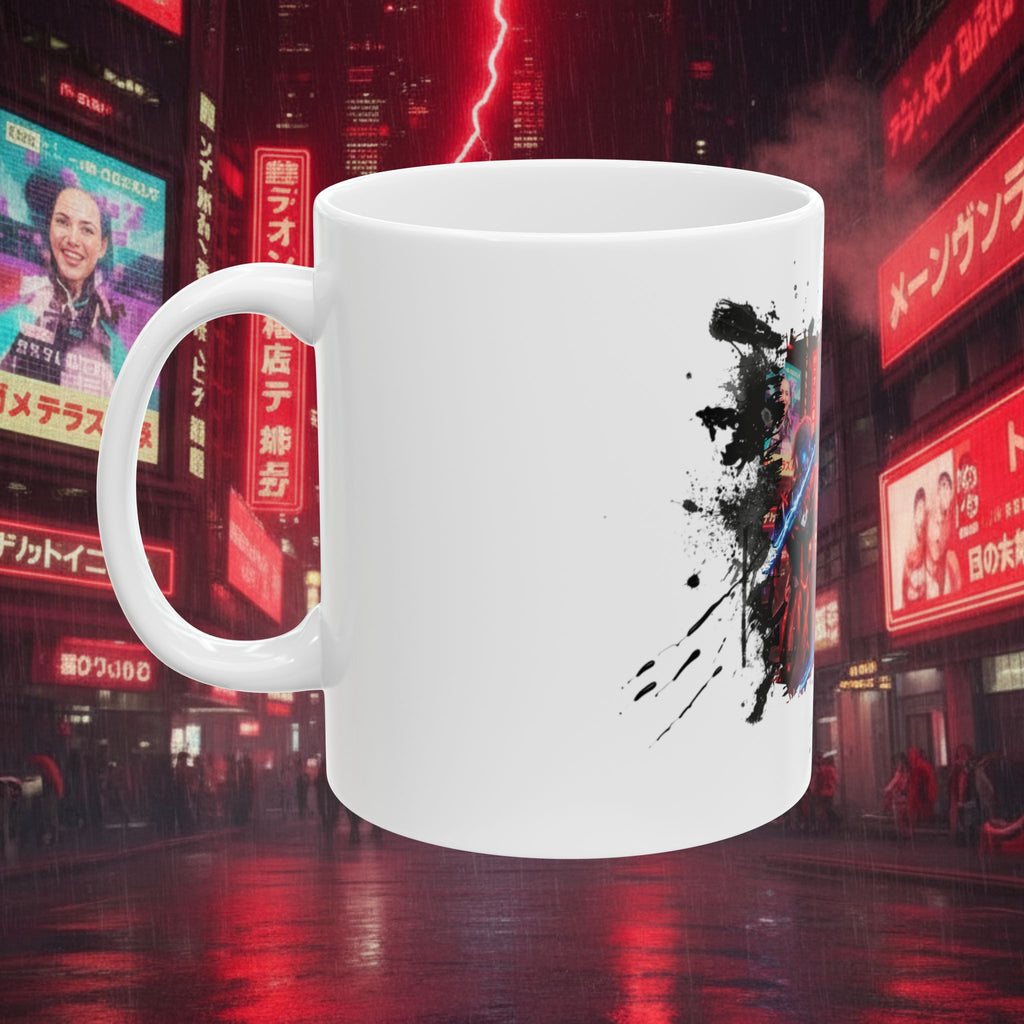 Cyberpunk Heroes Ceramic Mug — Futuristic Neon Sci‑Fi Character Art (11oz/15oz) - Battle Suits