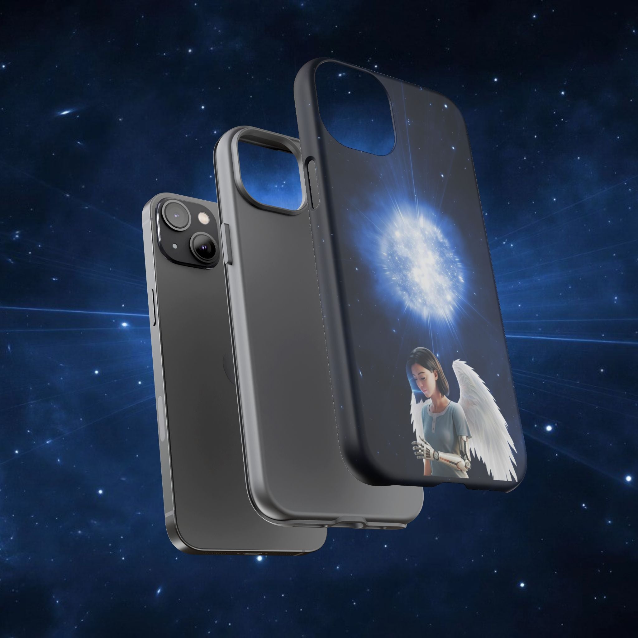 Angel Wings Galaxy Phone Case — Cosmic Light Protective Case ALITA BATTLE ANGEL