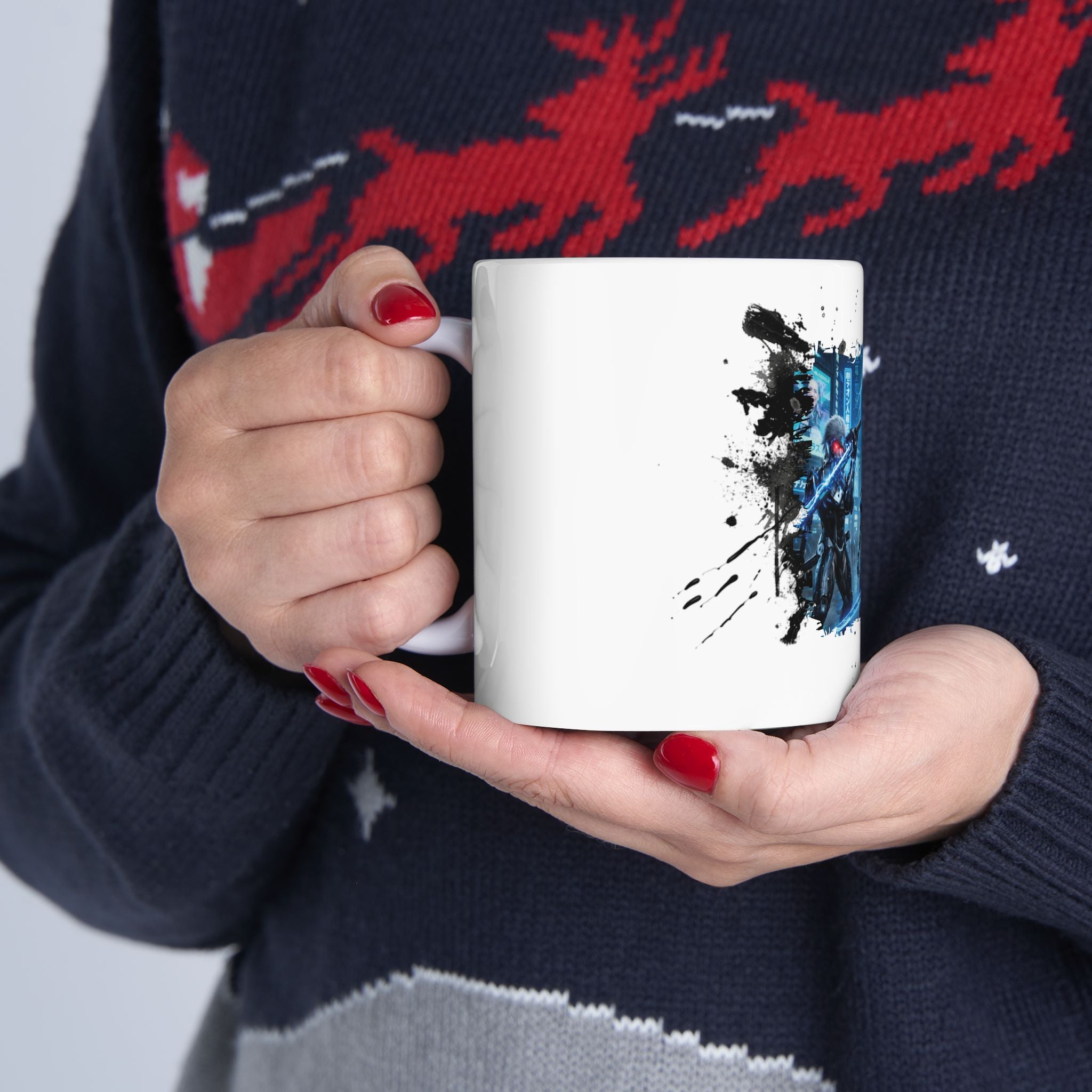 Cyberpunk Squad Ceramic Mug — Futuristic City Night Coffee Cup (11oz/15oz) - Battle Suits reunion