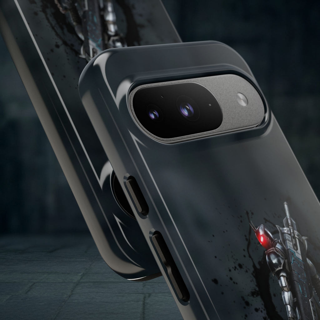 Tough Cases: Dark Cyber Soldier Phone Case — Rugged Sci‑Fi Armor Design