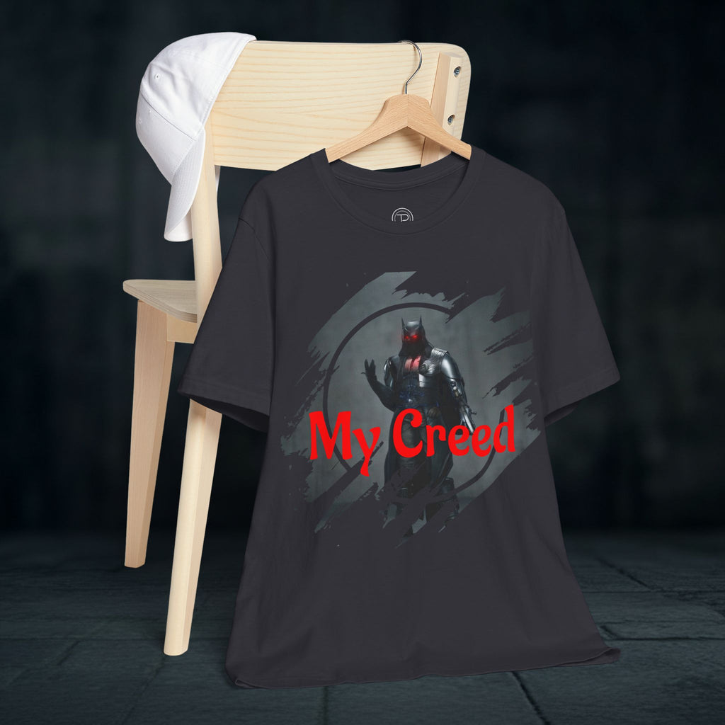 My Creed Graphic Tee — Dark Knight Sci‑Fi Illustration T‑Shirt