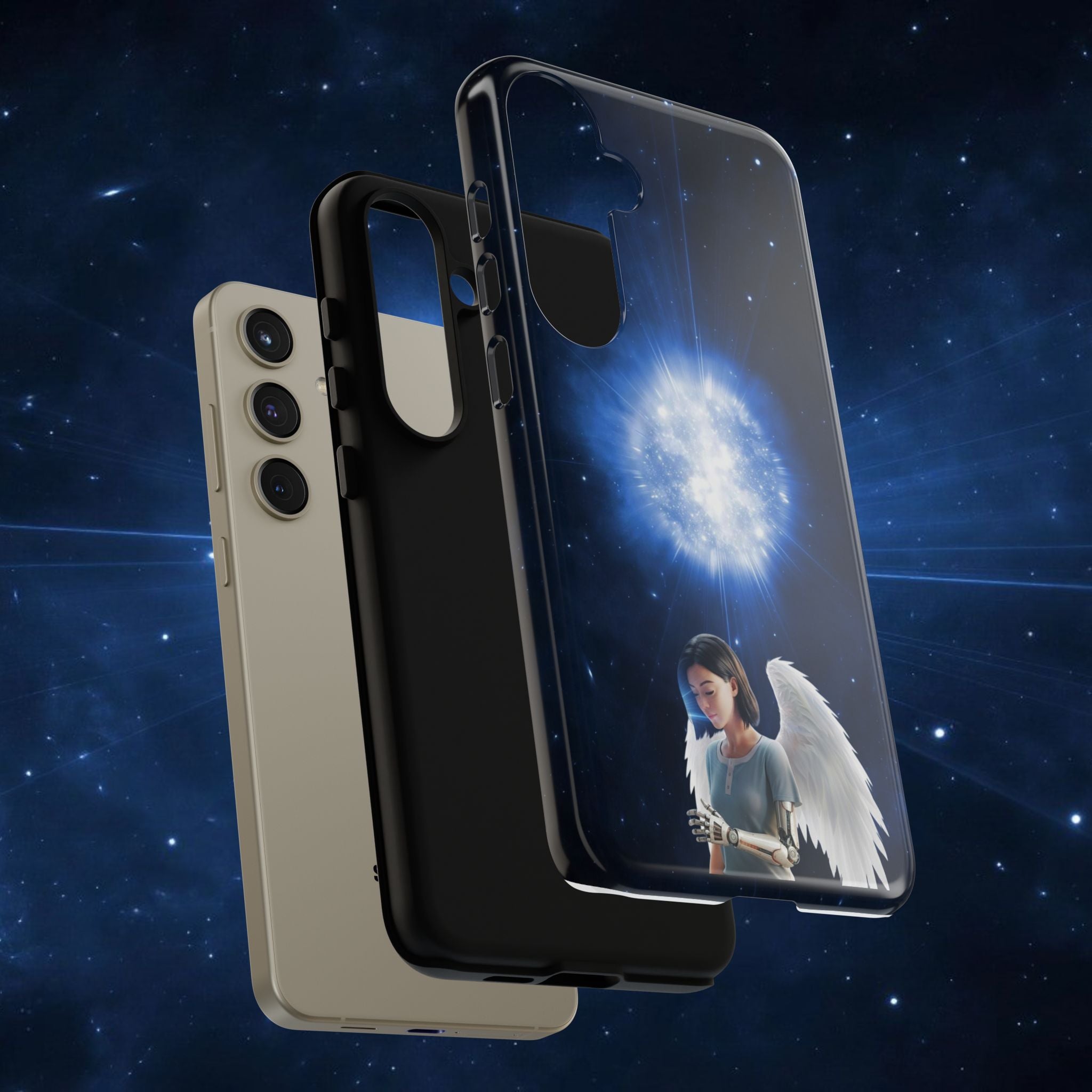 Angel Wings Galaxy Phone Case — Cosmic Light Protective Case ALITA BATTLE ANGEL