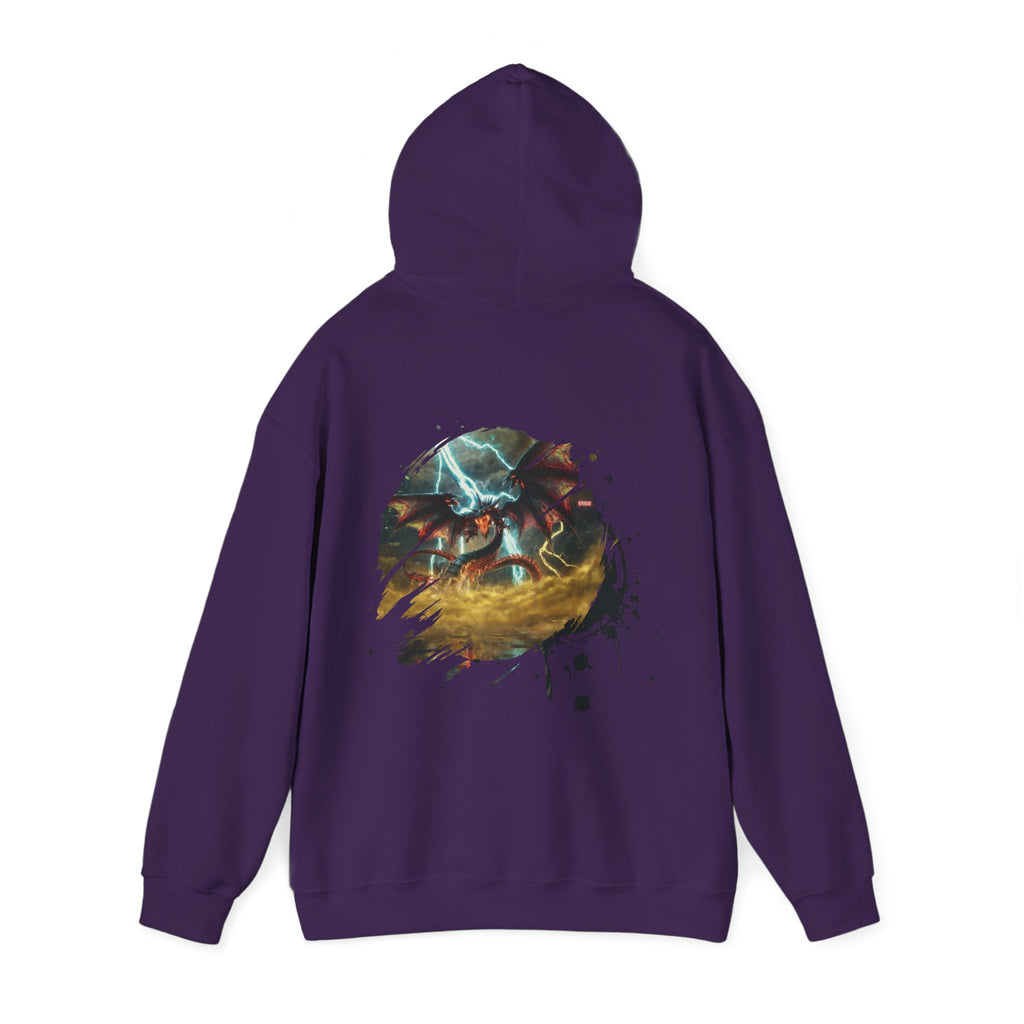 Hoodie — "God of the Heavens" Mythic Lightning Graphic Hoodie - slifer the sky dragon