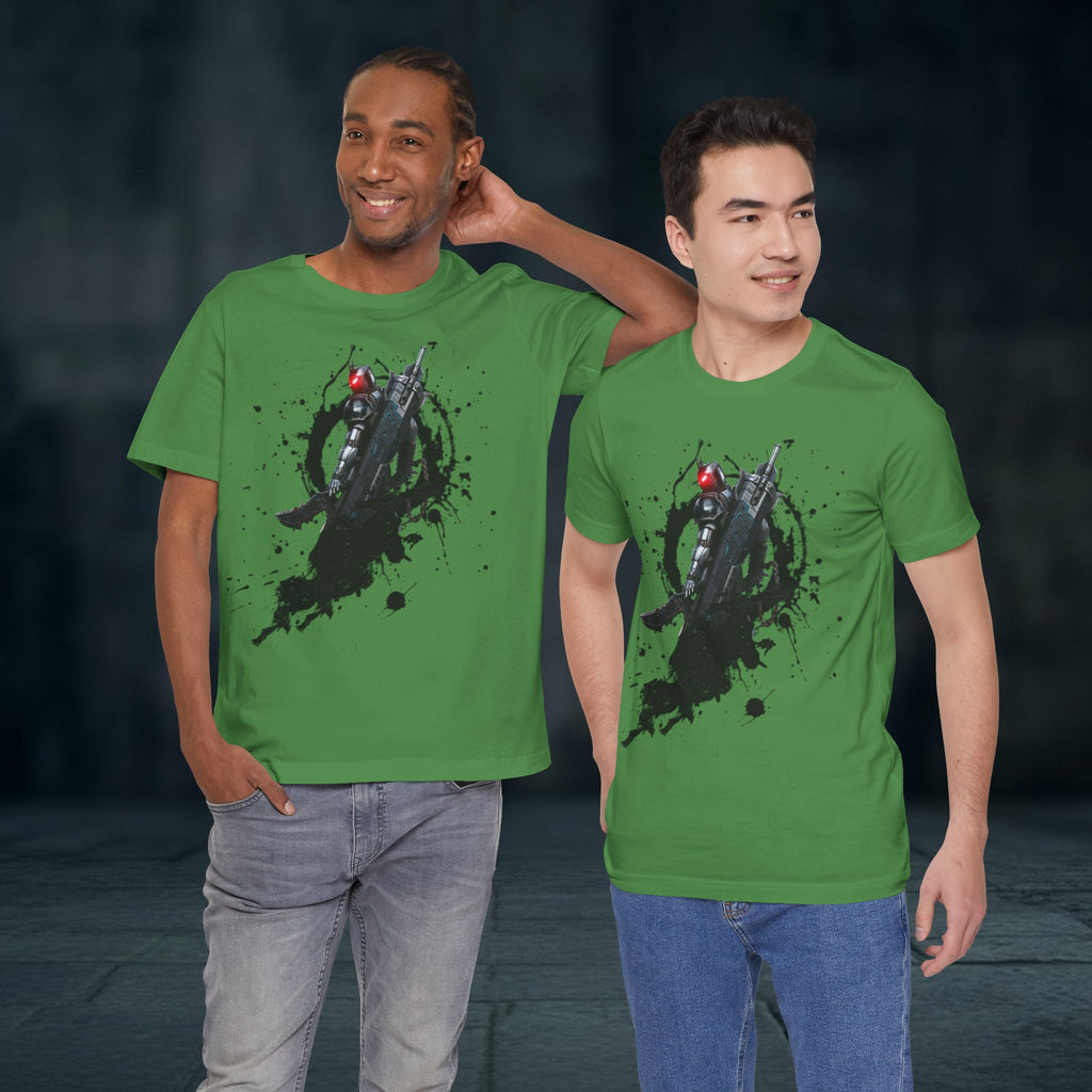Splatter Noir Rifle Tee — Graphic Military Weapon Shirt