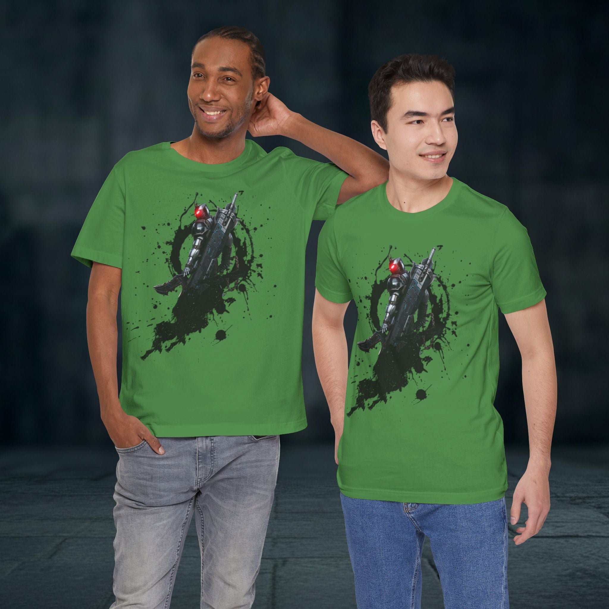 Splatter Noir Rifle Tee — Graphic Military Weapon Shirt