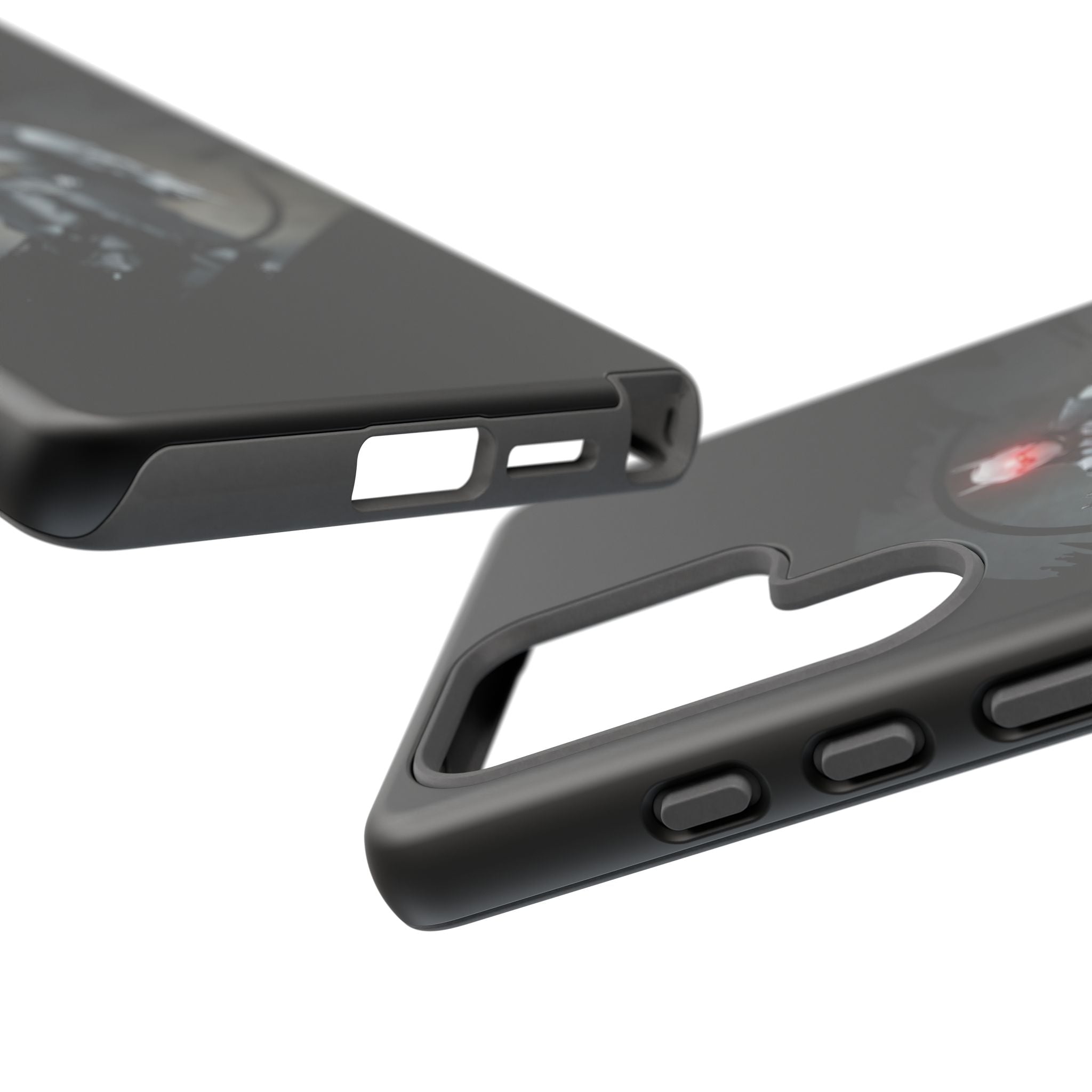 Galaxy Warrior Tough Phone Case — Dark Sci‑Fi Armor with Red Helm