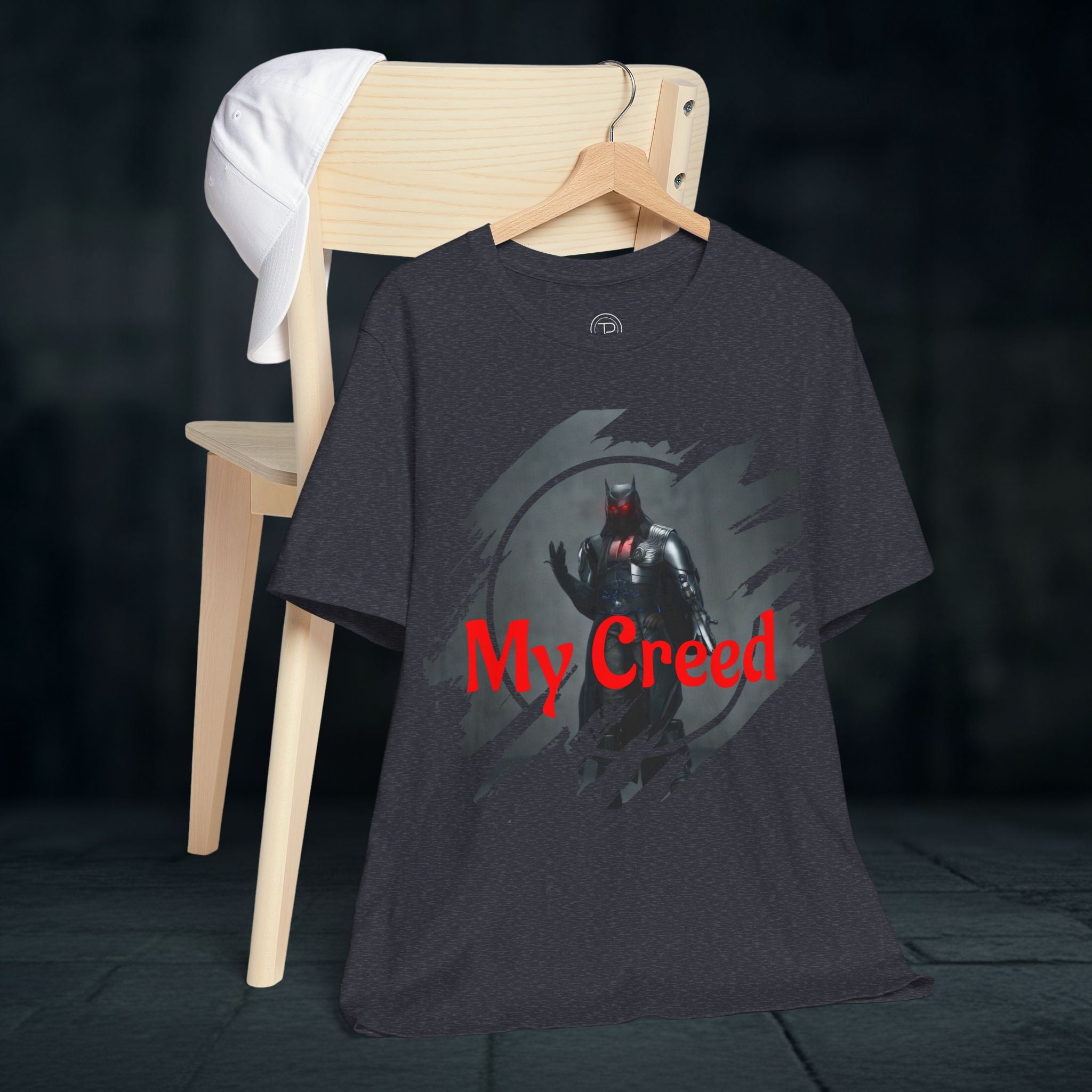 My Creed Graphic Tee — Dark Knight Sci‑Fi Illustration T‑Shirt