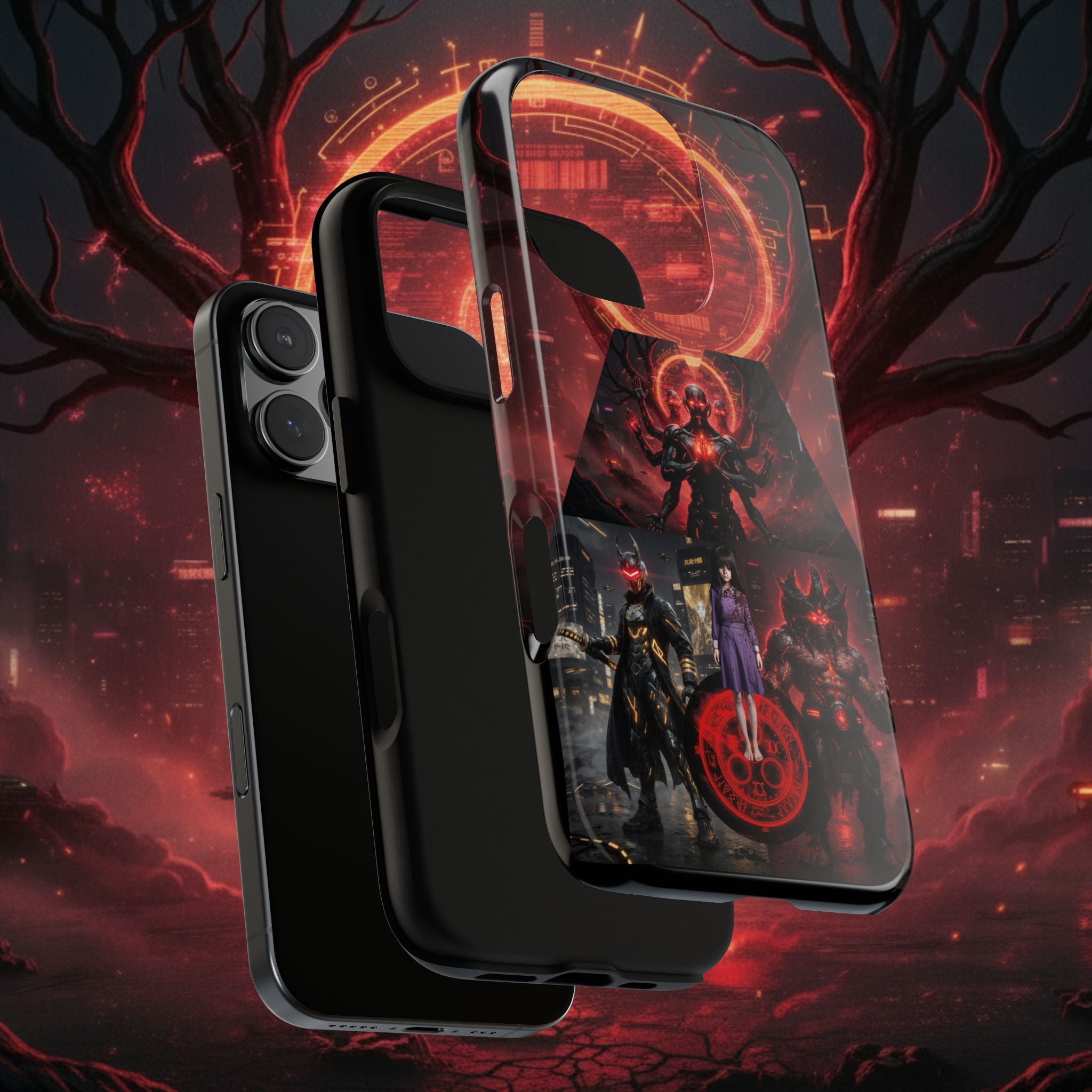 Demonic Guardians Phone Case — Red Occult Sigil Urban Fantasy iPhone Cover