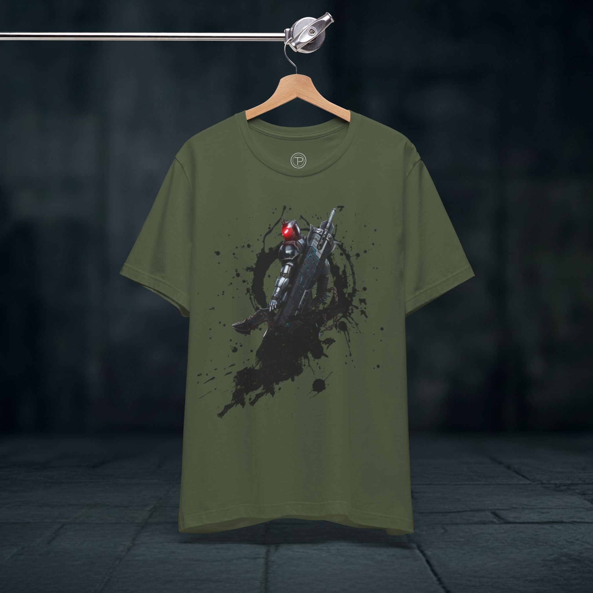 Splatter Noir Rifle Tee — Graphic Military Weapon Shirt