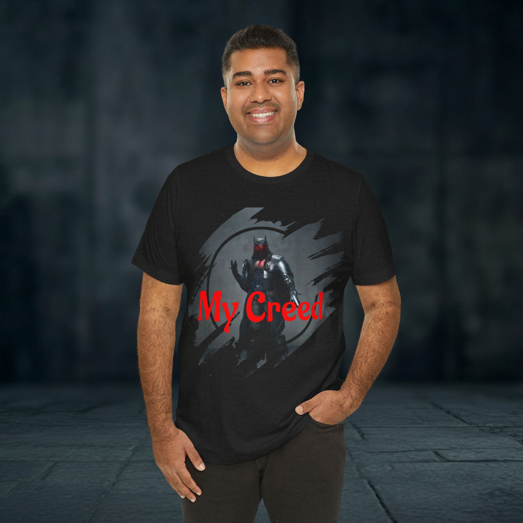 My Creed Graphic Tee — Dark Knight Sci‑Fi Illustration T‑Shirt