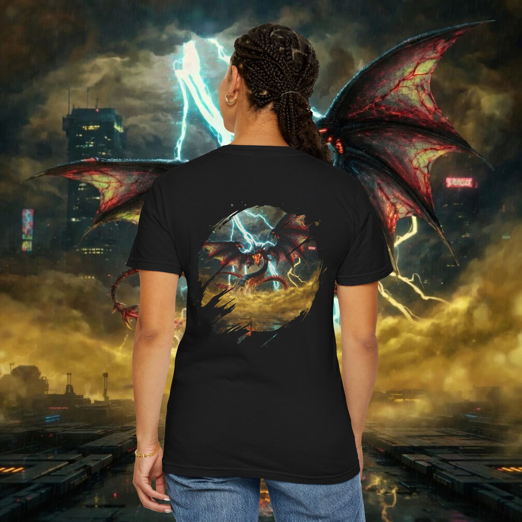 God of the Heavens T-Shirt — Mythic Storm Graphic Tee - slifer the sky dragon